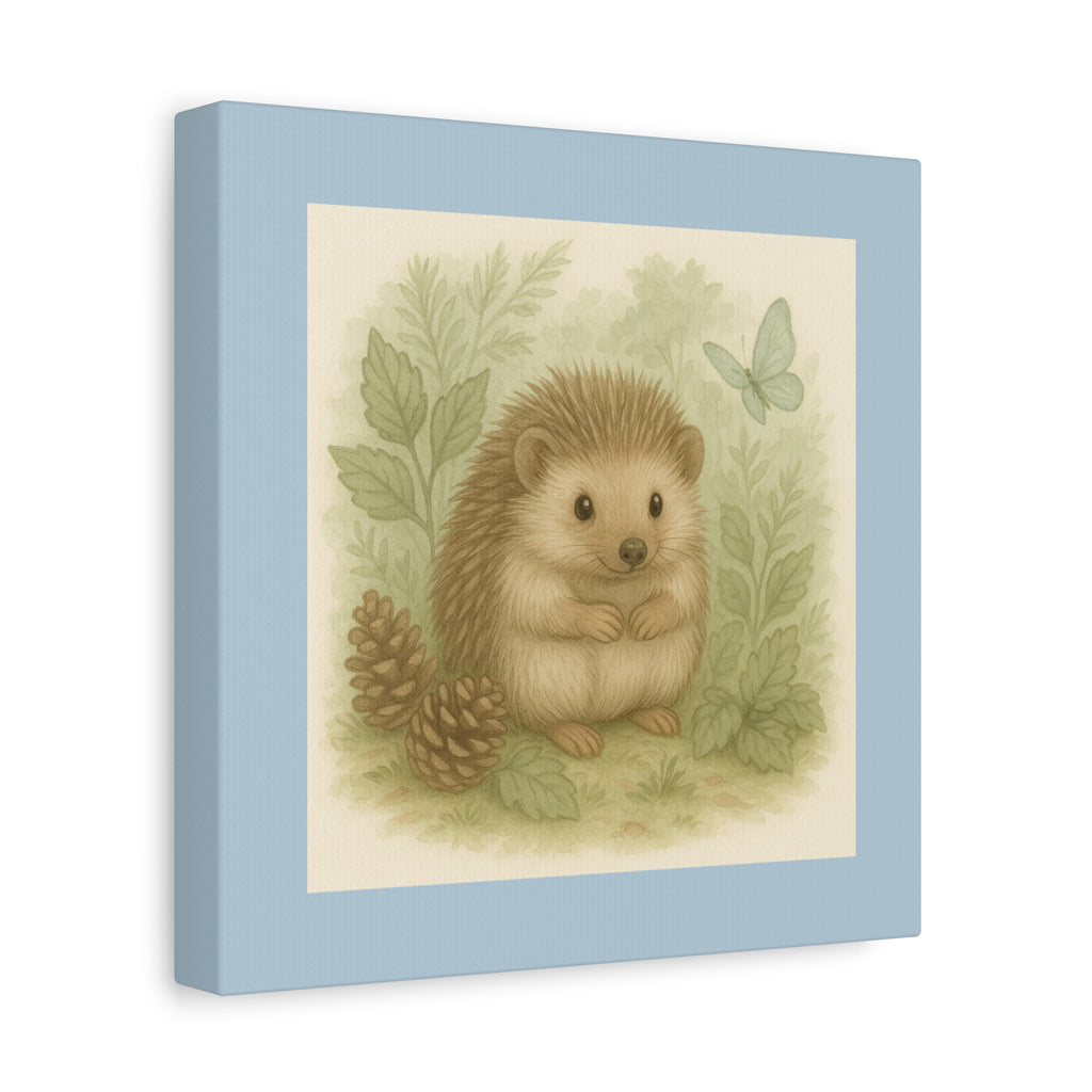 Charming Hedgehog Wall Art Canvas, Cute Animal Decor, Woodland Nursery Art, Gift for Child's Room, Nature Lover Decor