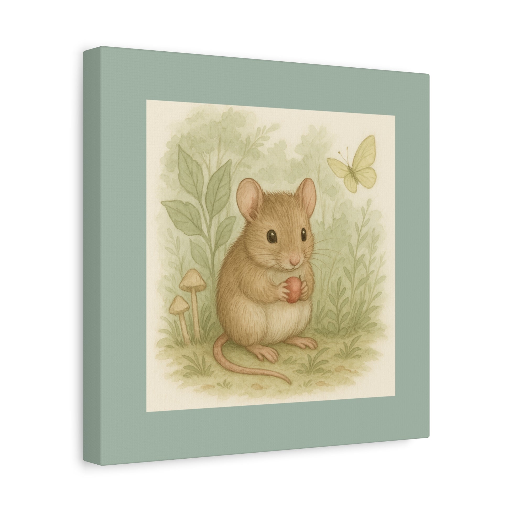 Adorable Mouse Canvas Art, Cute Animal Wall Decor for Kids, Nursery Art, Woodland Theme Decoration, Gift Idea for Animal Lovers