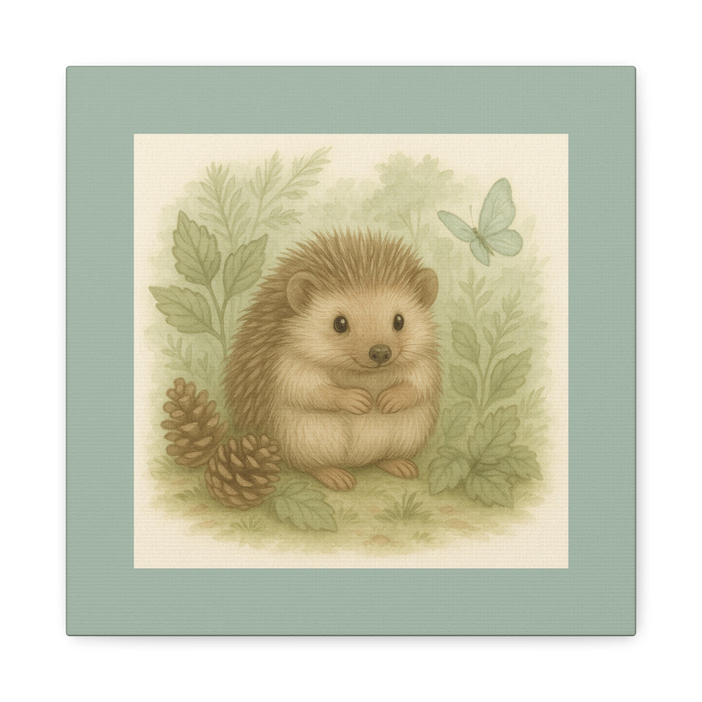 Hedgehog Art Canvas Wall Decor, Animal Wall Art, Nursery Decor, Gift for Nature Lovers, Home Accent