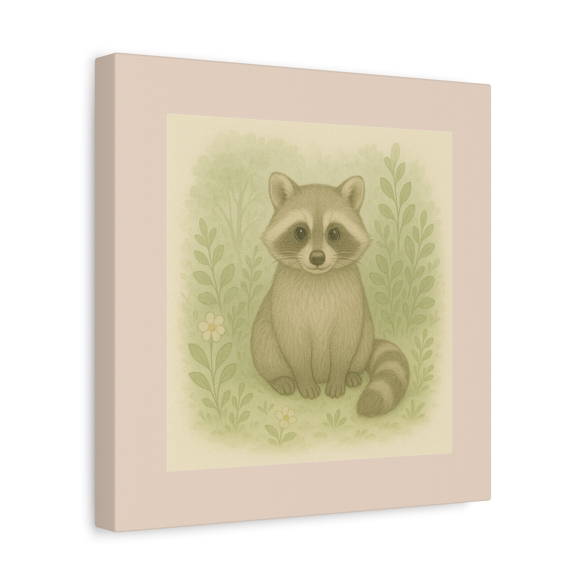 Adorable Raccoon Canvas Print, Wall Art, Animal Lover Gift, Nursery Decor, Nature Inspired Artwork, Home Decoration