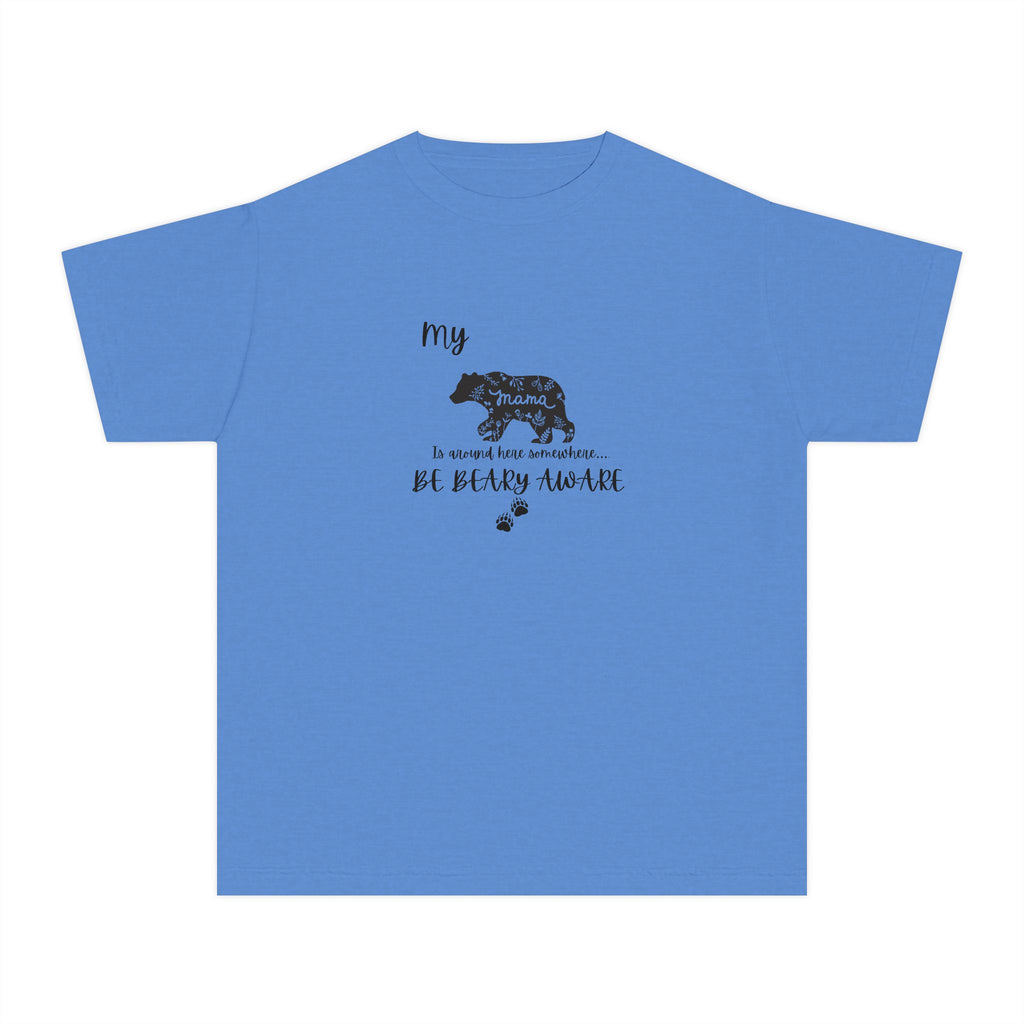 Cute Animal Lover Youth Tee, Be Bear-y Aware Tee, Kids Wildlife Shirt, Nature Enthusiast Gift, Children's Birthday Apparel