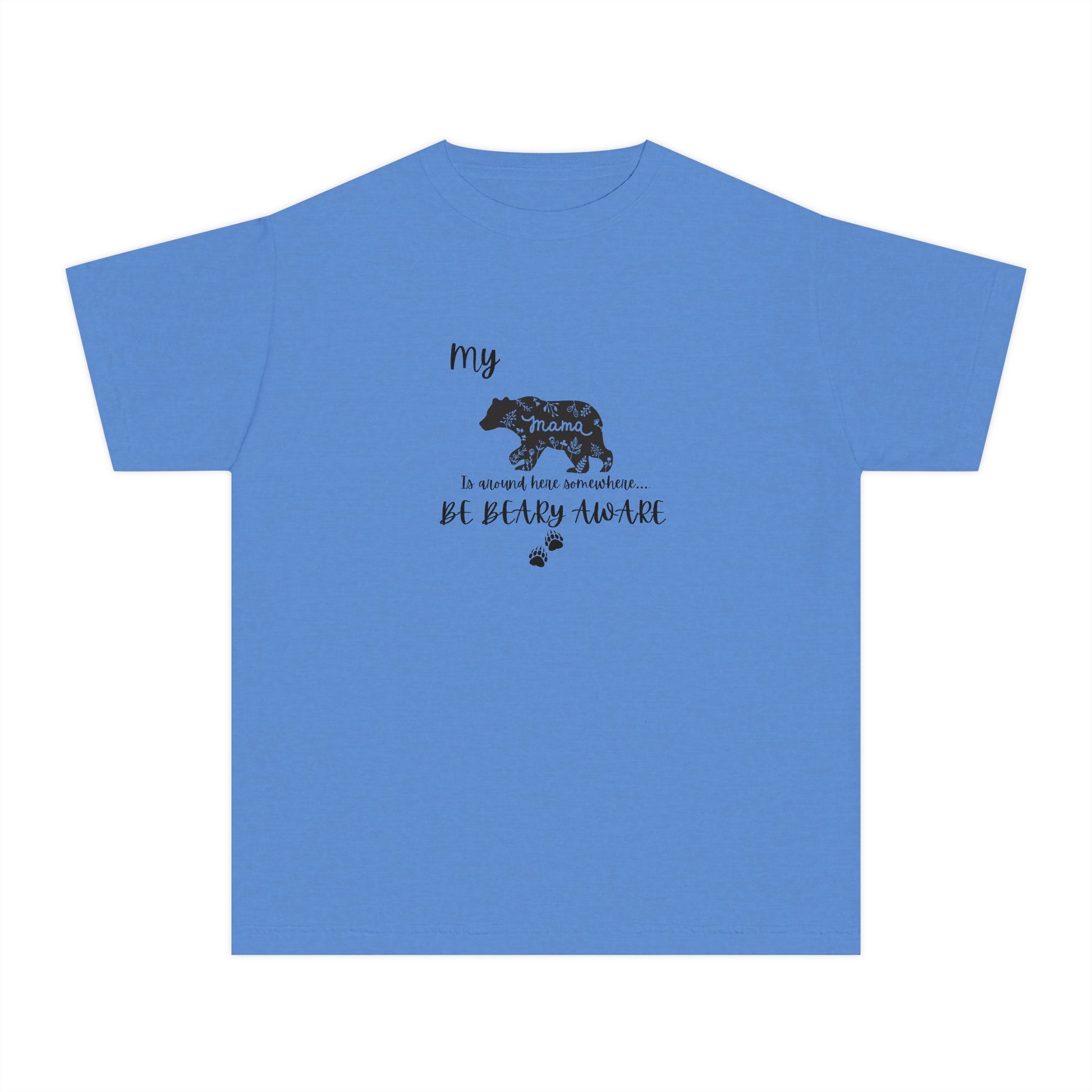 Cute Animal Lover Youth Tee, Be Bear-y Aware Tee, Kids Wildlife Shirt, Nature Enthusiast Gift, Children's Birthday Apparel