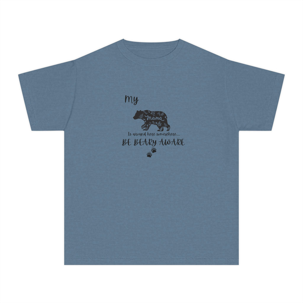 Cute Animal Lover Youth Tee, Be Bear-y Aware Tee, Kids Wildlife Shirt, Nature Enthusiast Gift, Children's Birthday Apparel