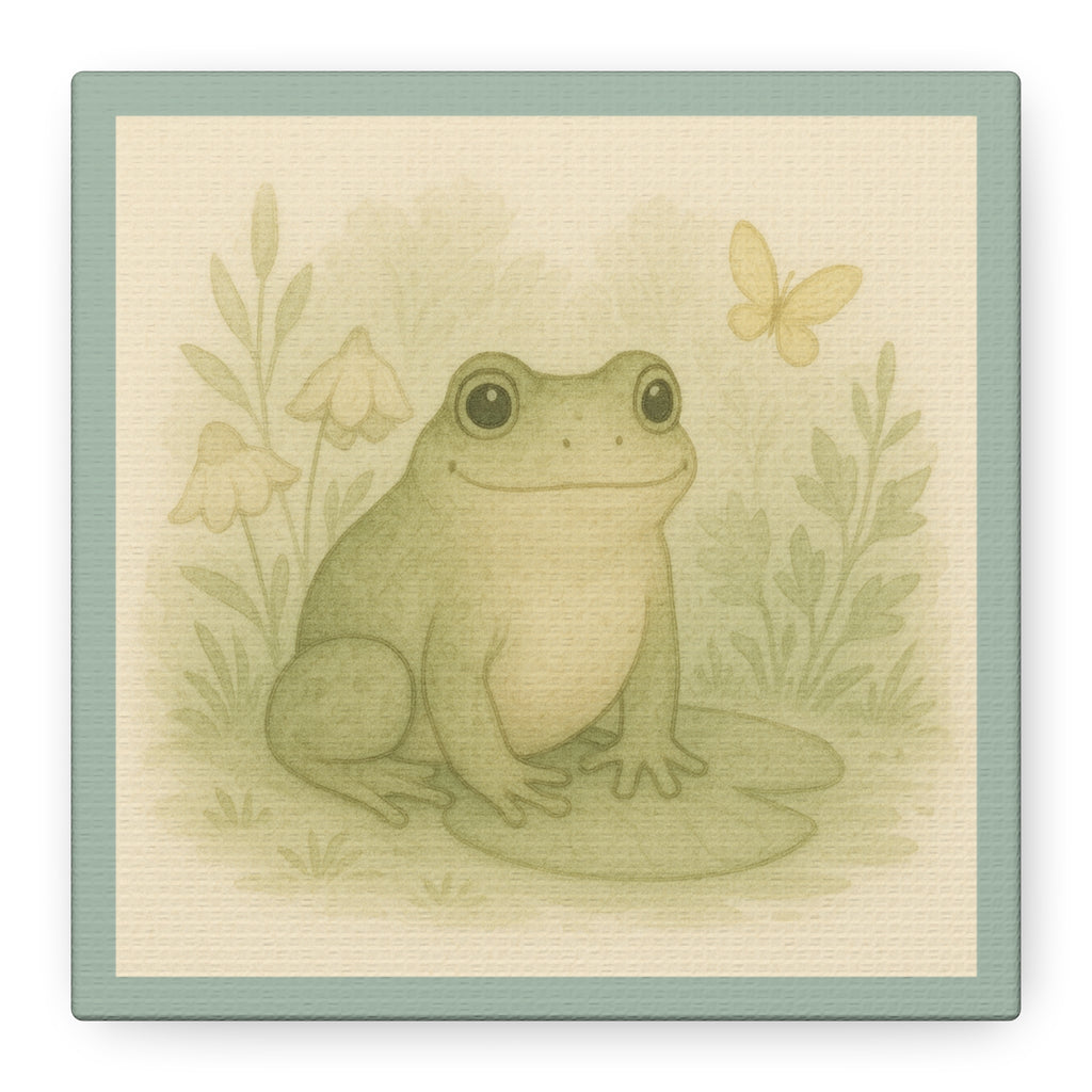 Frog Art Canvas, Nature Decor, Gallery Wall, Kid's Room Art, Wildlife Home Decor, Gift for Nature Lovers