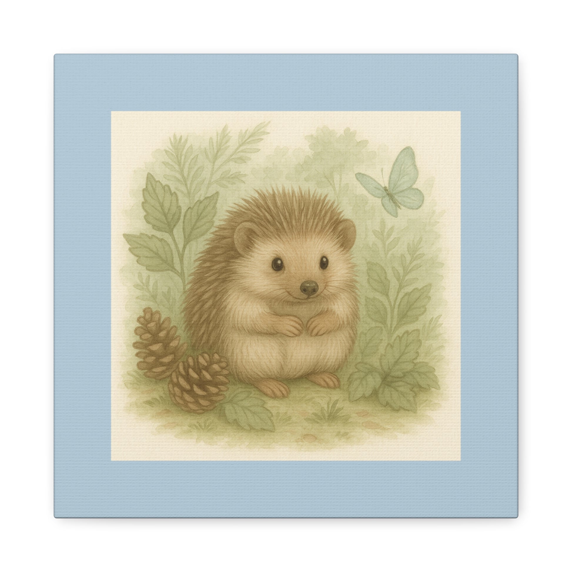 Charming Hedgehog Wall Art Canvas, Cute Animal Decor, Woodland Nursery Art, Gift for Child's Room, Nature Lover Decor