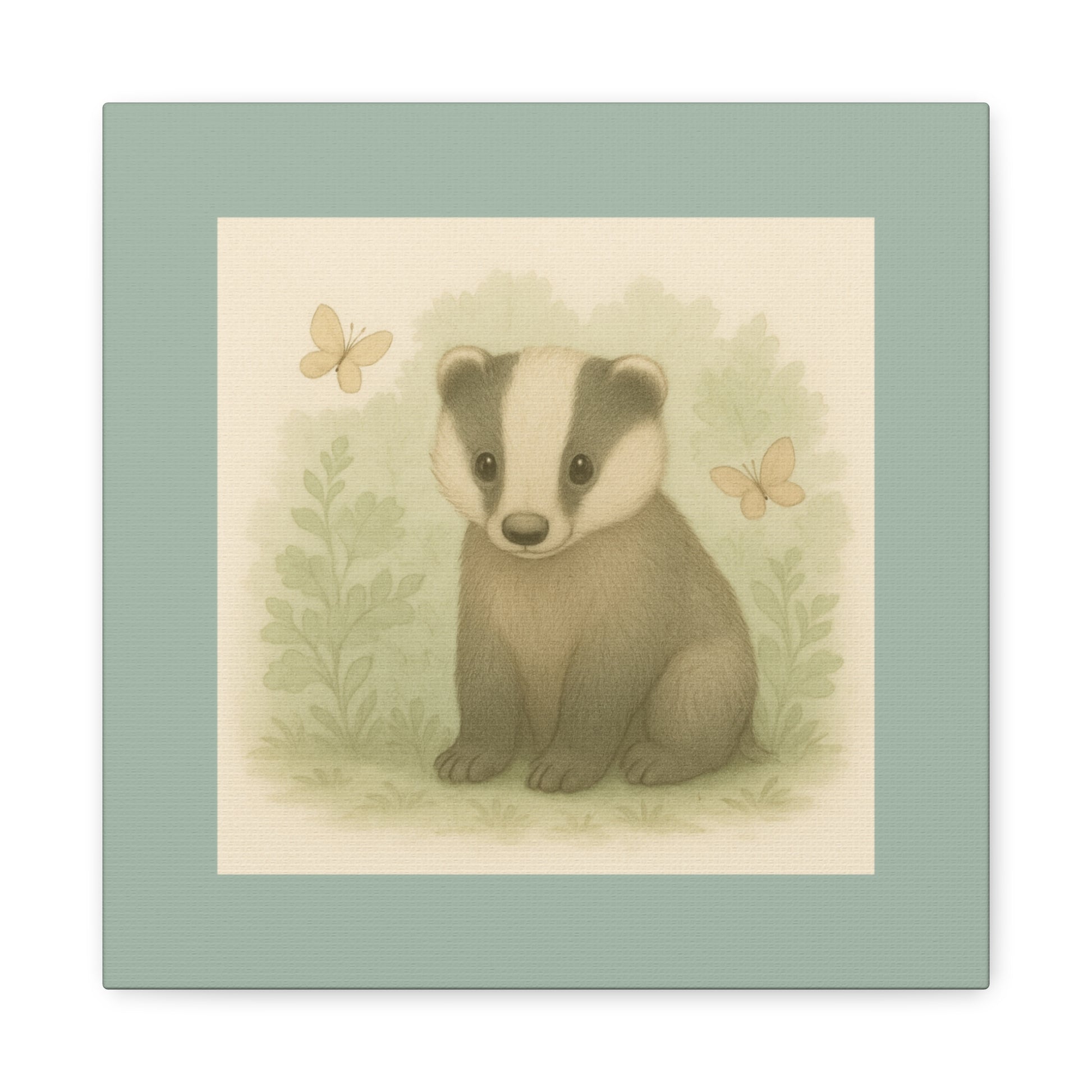 Adorable Badger Canvas Print, Nursery Wall Art, Kids Room Decor, Animal Lover Gift, Cute Home Accent