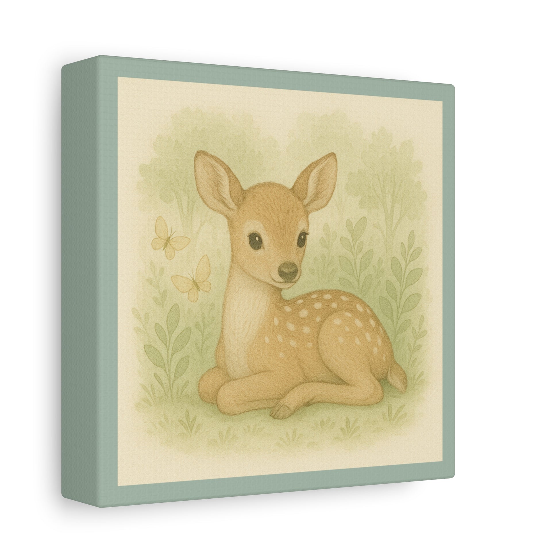 Adorable Fawn Canvas Art | Nursery Wall Decor, Kids Room Decoration, Animal Lover Gift, Baby Shower Gift, Woodland Theme