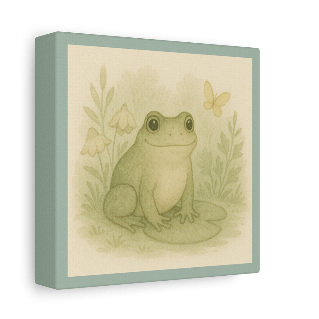 Frog Art Canvas, Nature Decor, Gallery Wall, Kid's Room Art, Wildlife Home Decor, Gift for Nature Lovers