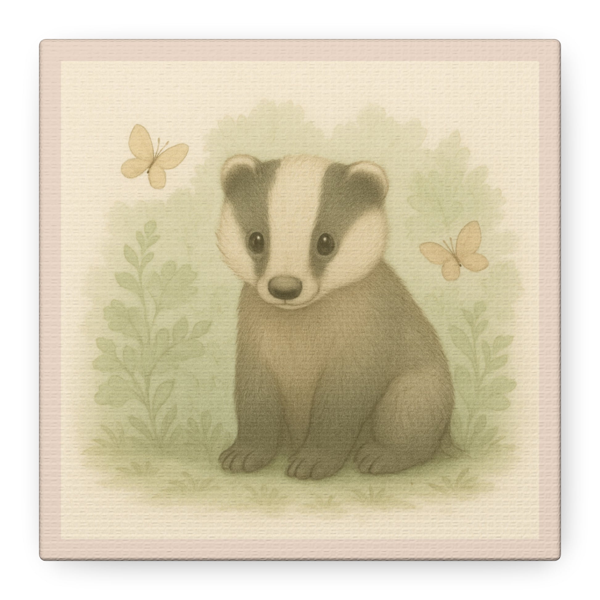 Adorable Badger Canvas Art, Nursery Wall Decor, Animal Print, Baby Shower Gift, Children's Room Decoration, Cute Wildlife Decor