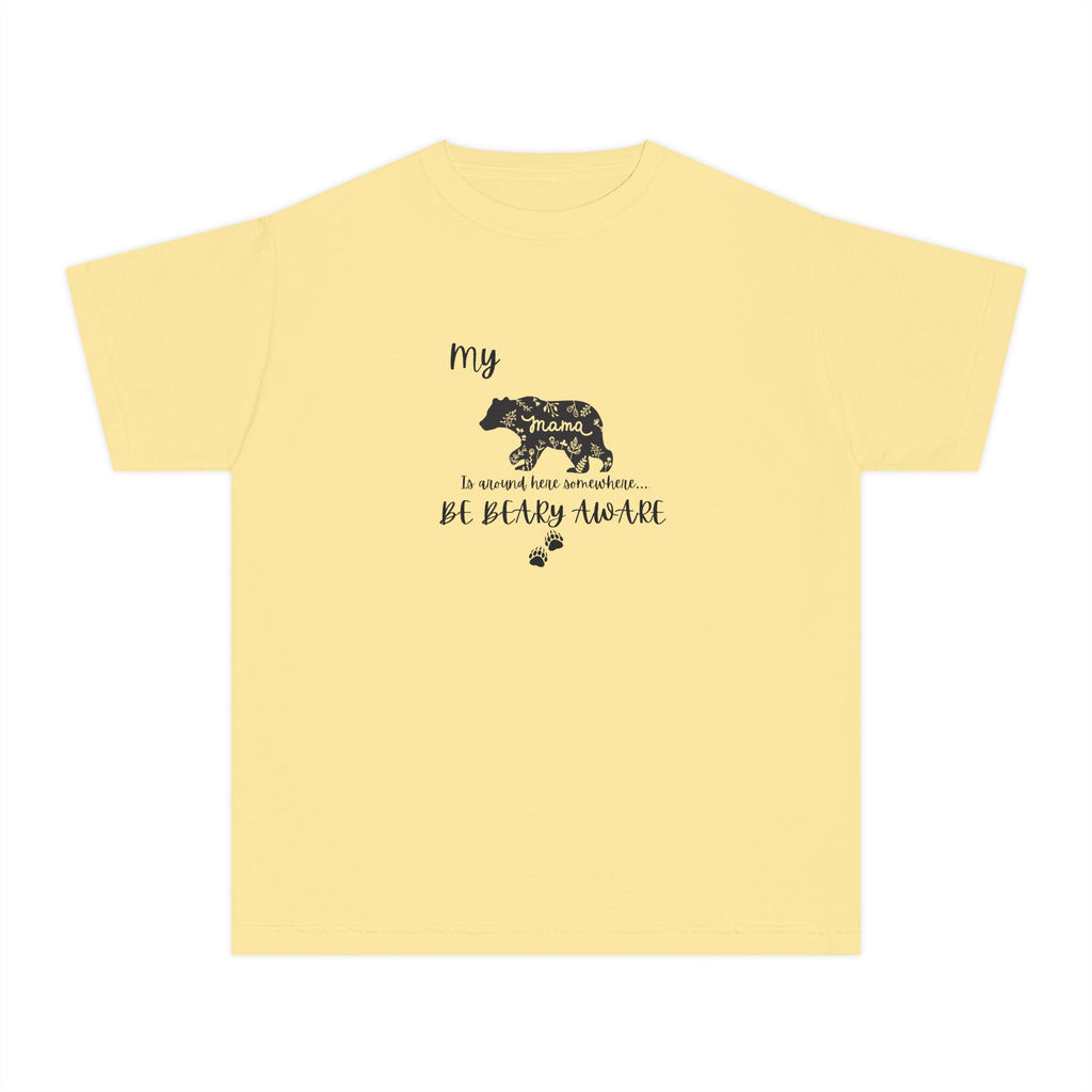 Cute Animal Lover Youth Tee, Be Bear-y Aware Tee, Kids Wildlife Shirt, Nature Enthusiast Gift, Children's Birthday Apparel