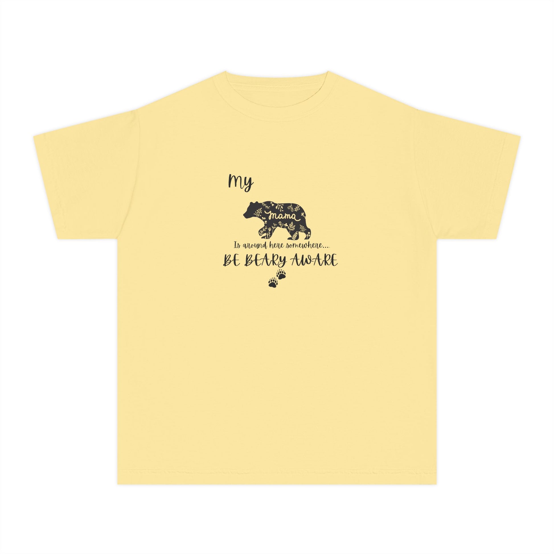 Cute Animal Lover Youth Tee, Be Bear-y Aware Tee, Kids Wildlife Shirt, Nature Enthusiast Gift, Children's Birthday Apparel