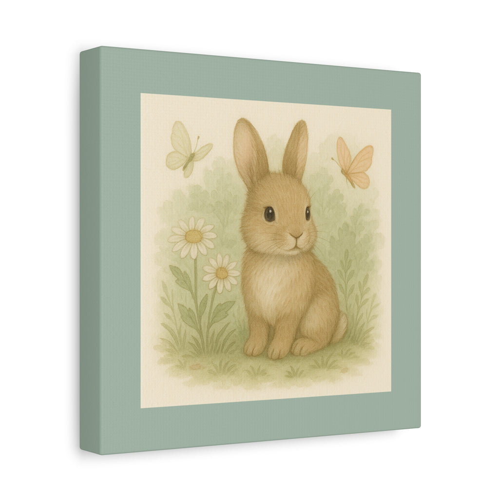Botanical Bunny Canvas Art, Cute Wall Decor, Nursery or Kids Room, Easter Decor, Gift for Animal Lovers