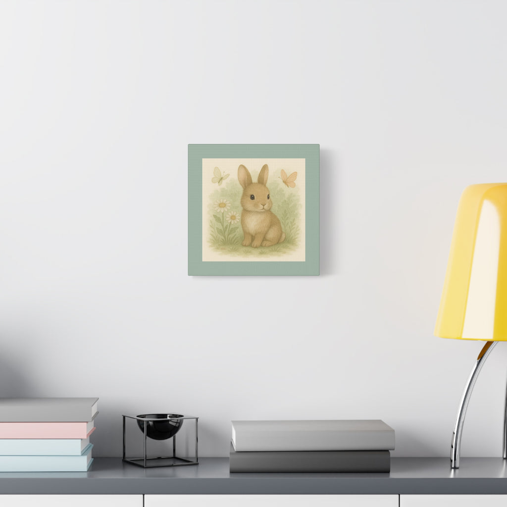 Botanical Bunny Canvas Art, Cute Wall Decor, Nursery or Kids Room, Easter Decor, Gift for Animal Lovers