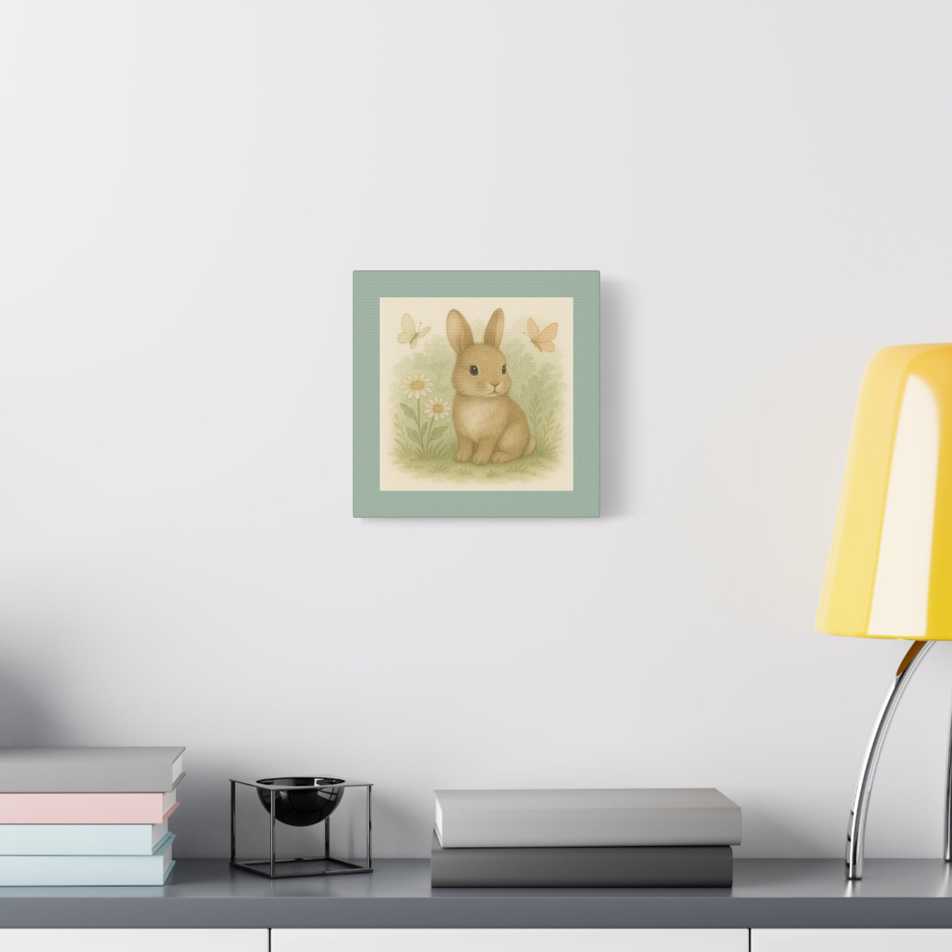 Botanical Bunny Canvas Art, Cute Wall Decor, Nursery or Kids Room, Easter Decor, Gift for Animal Lovers