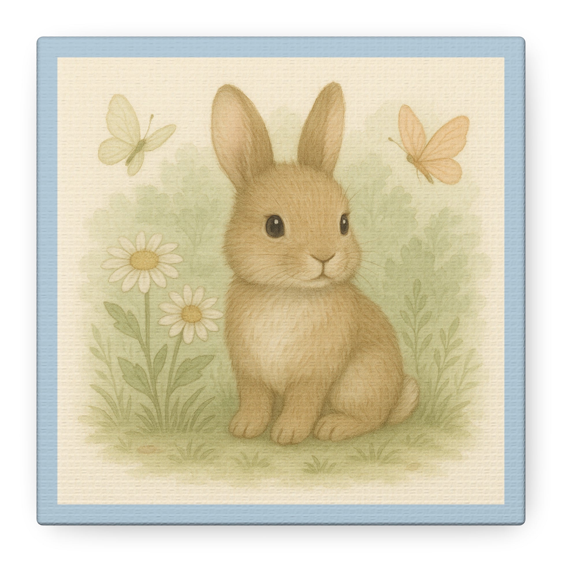 Adorable Bunny Canvas Wall Art, Cute Rabbit Decor, Children's Room Decor, Spring Home Decoration, Easter Gift Idea