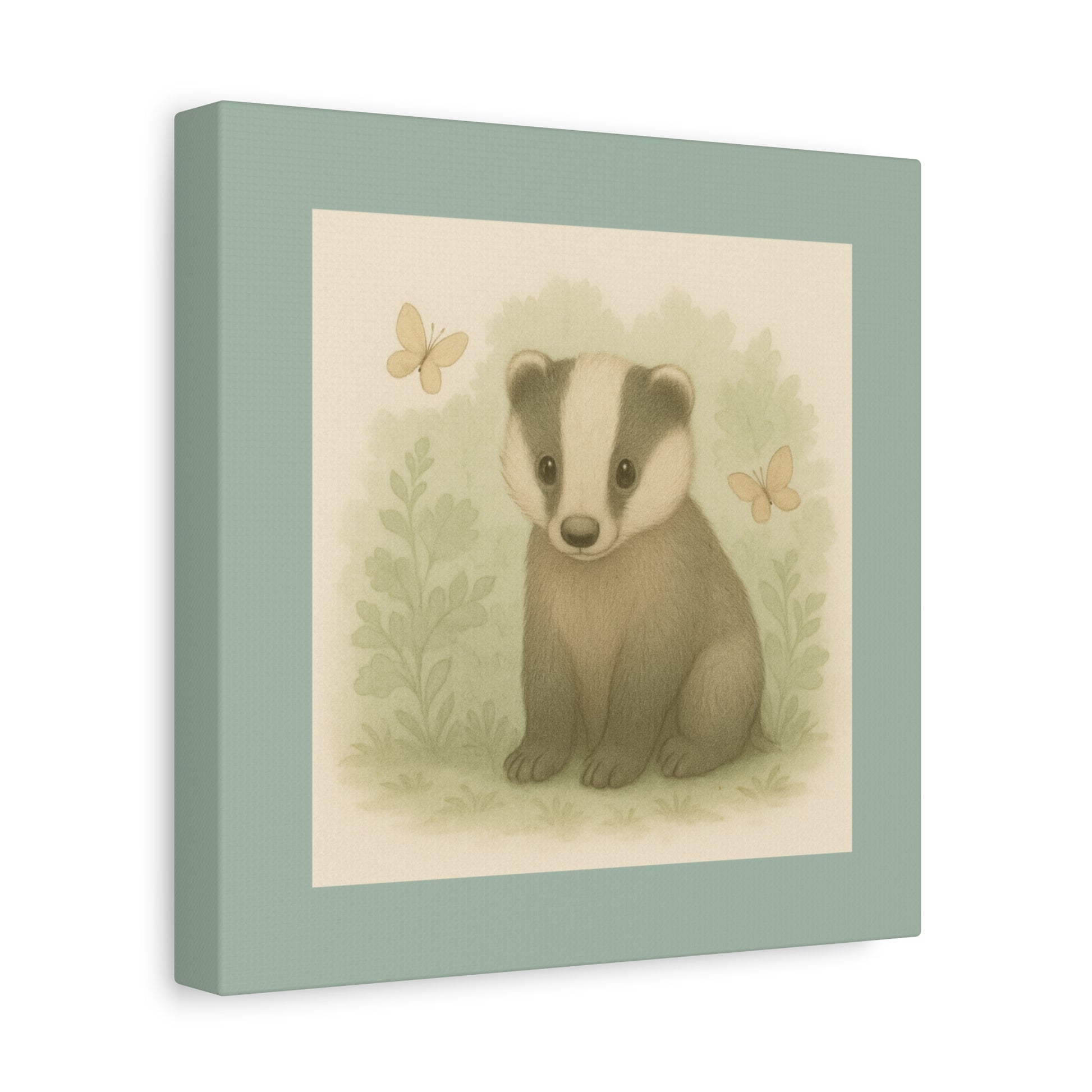 Adorable Badger Canvas Print, Nursery Wall Art, Kids Room Decor, Animal Lover Gift, Cute Home Accent
