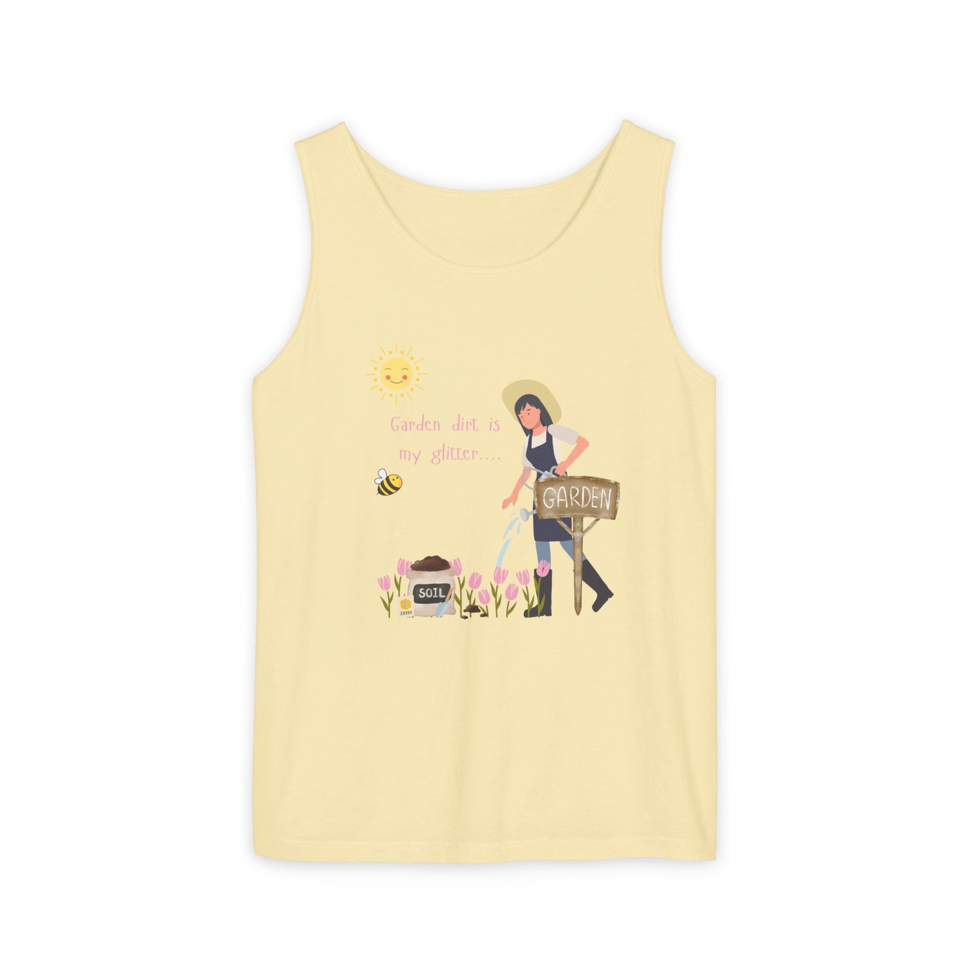Gardening Vibes Tank Top, Unisex Graphic Tee, Summer Casual Wear, Nature Enthusiast Gift, Garden Party Apparel
