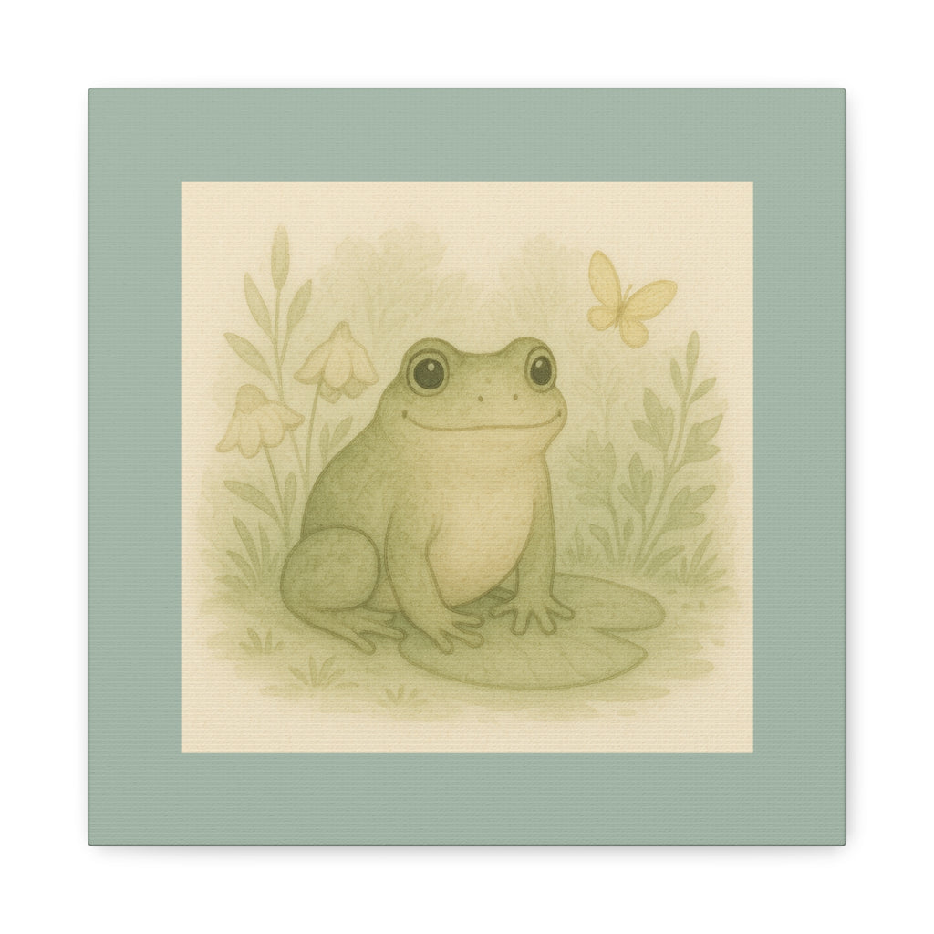 Frog Art Canvas, Nature Decor, Gallery Wall, Kid's Room Art, Wildlife Home Decor, Gift for Nature Lovers