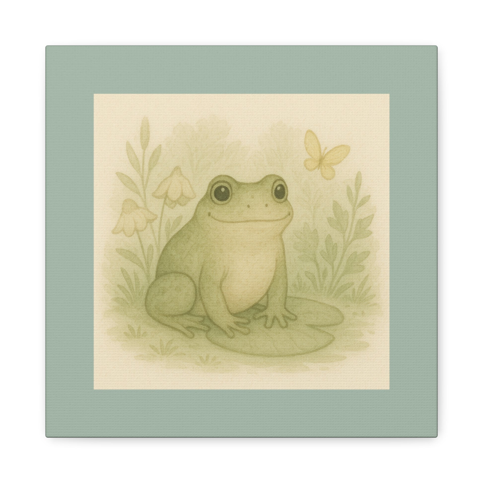 Frog Art Canvas, Nature Decor, Gallery Wall, Kid's Room Art, Wildlife Home Decor, Gift for Nature Lovers