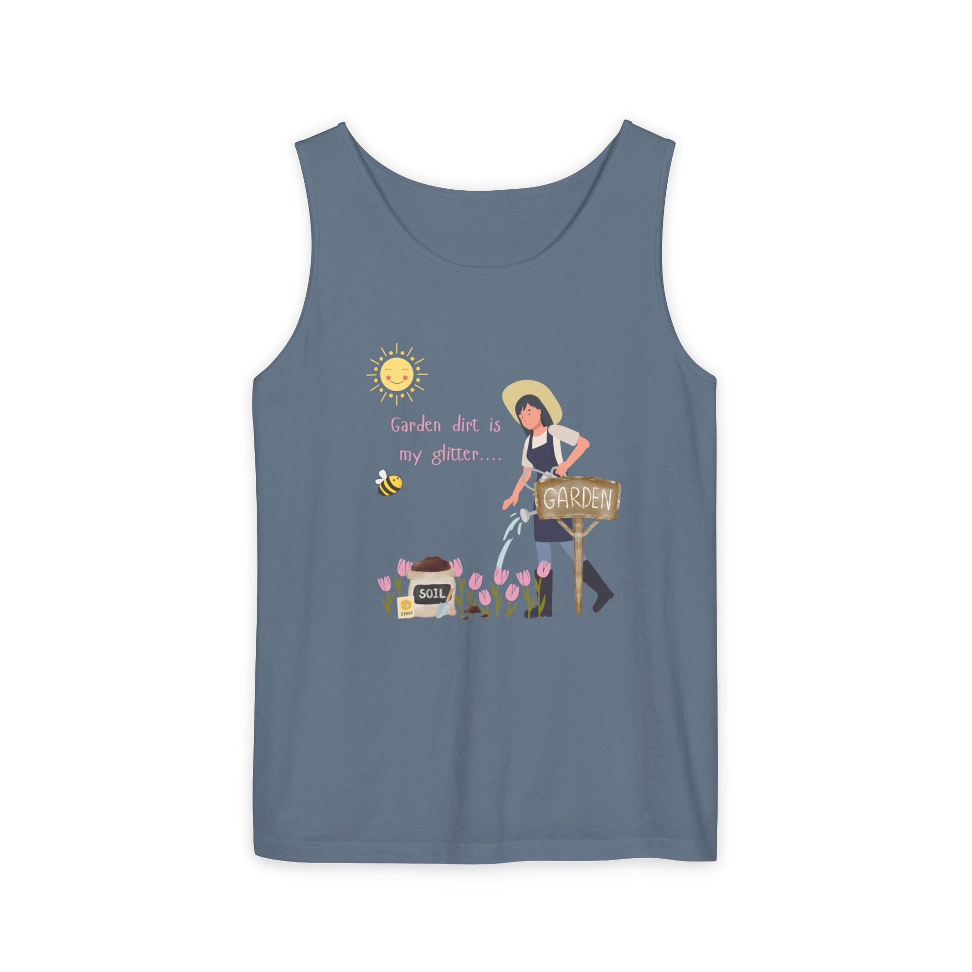 Gardening Vibes Tank Top, Unisex Graphic Tee, Summer Casual Wear, Nature Enthusiast Gift, Garden Party Apparel