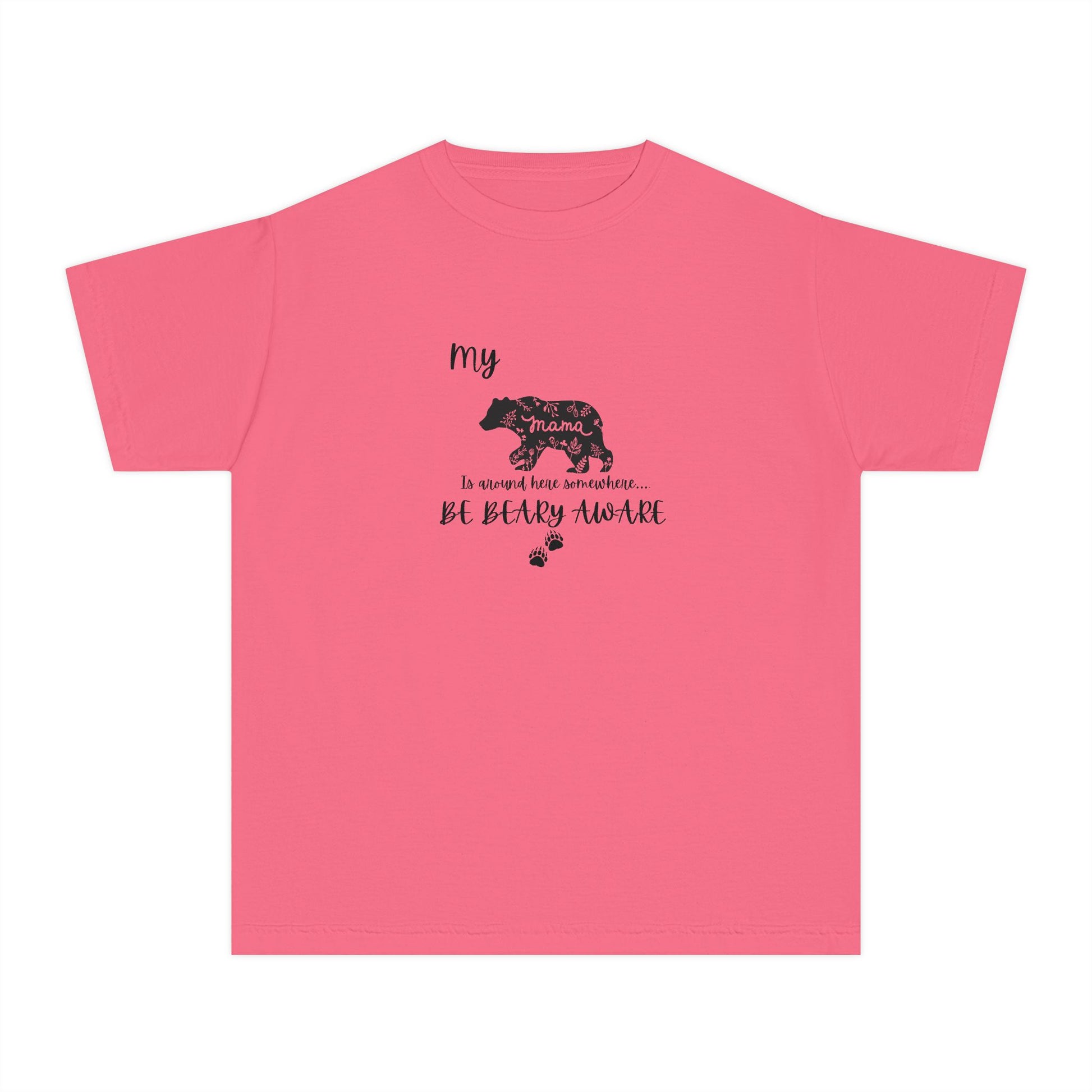 Cute Animal Lover Youth Tee, Be Bear-y Aware Tee, Kids Wildlife Shirt, Nature Enthusiast Gift, Children's Birthday Apparel