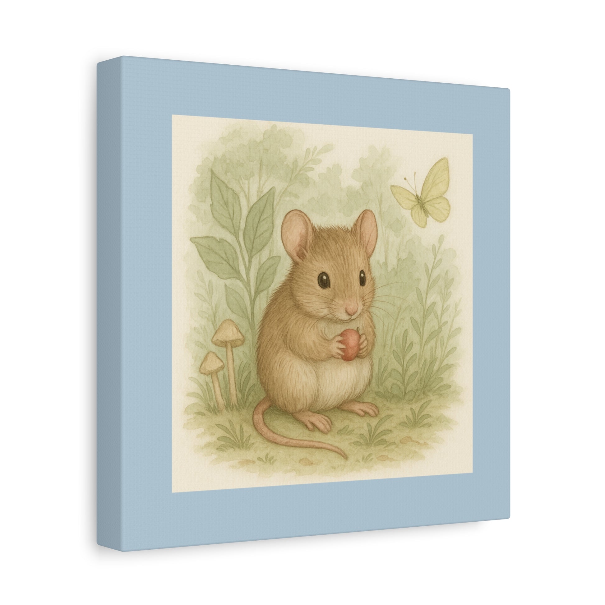 Charming Mouse Art Canvas, Wall Decor for Nursery, Kids Room, Gift for Animal Lovers, Spring Decor, Home Art