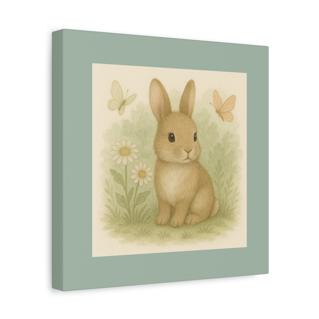 Botanical Bunny Canvas Art, Cute Wall Decor, Nursery or Kids Room, Easter Decor, Gift for Animal Lovers