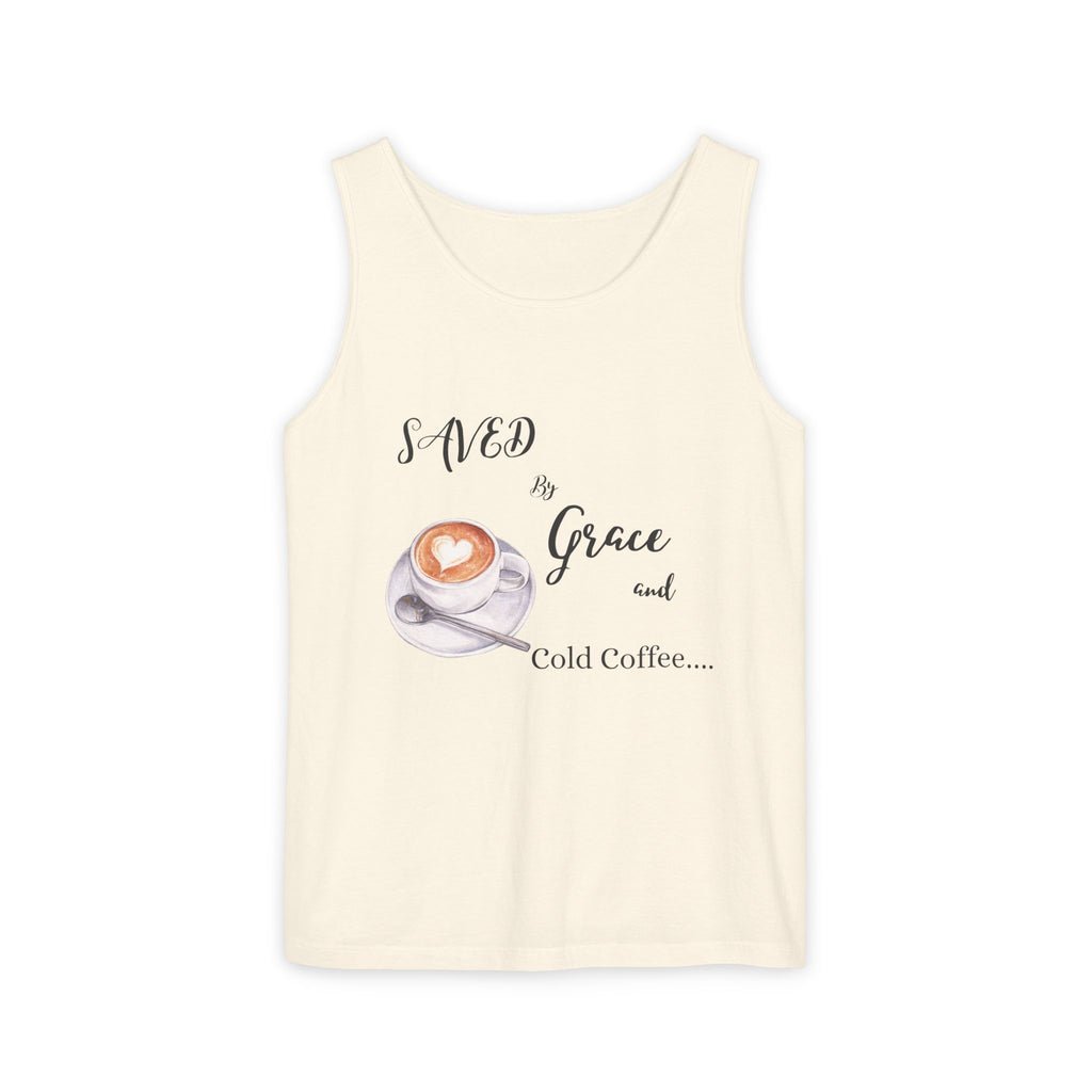 Coffee Lovers Garment-Dyed Tank Top, Perfect for Summer, Gifts for Coffee Enthusiasts, Relaxed Fit, Casual Wear, Inspirational Apparel