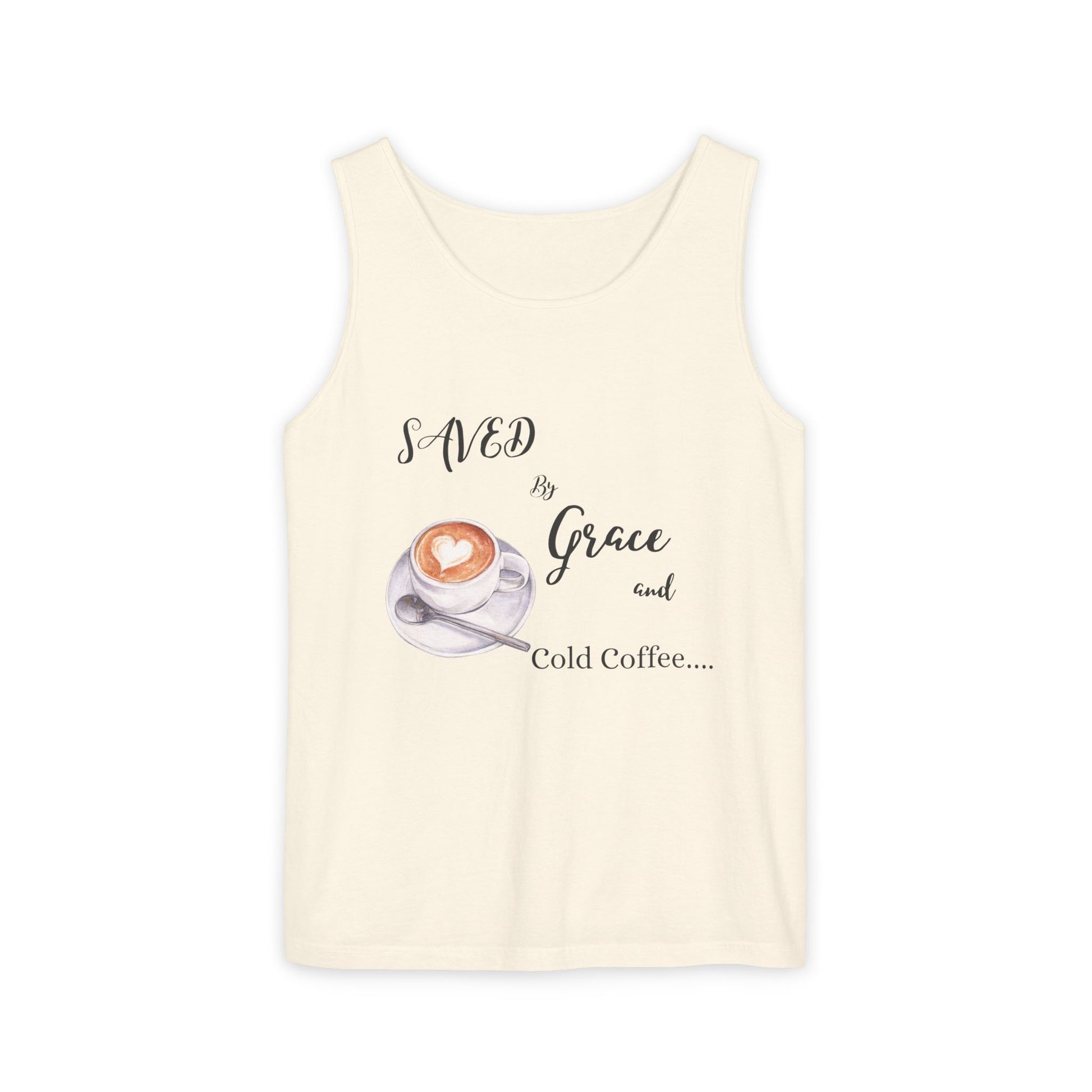 Coffee Lovers Garment-Dyed Tank Top, Perfect for Summer, Gifts for Coffee Enthusiasts, Relaxed Fit, Casual Wear, Inspirational Apparel