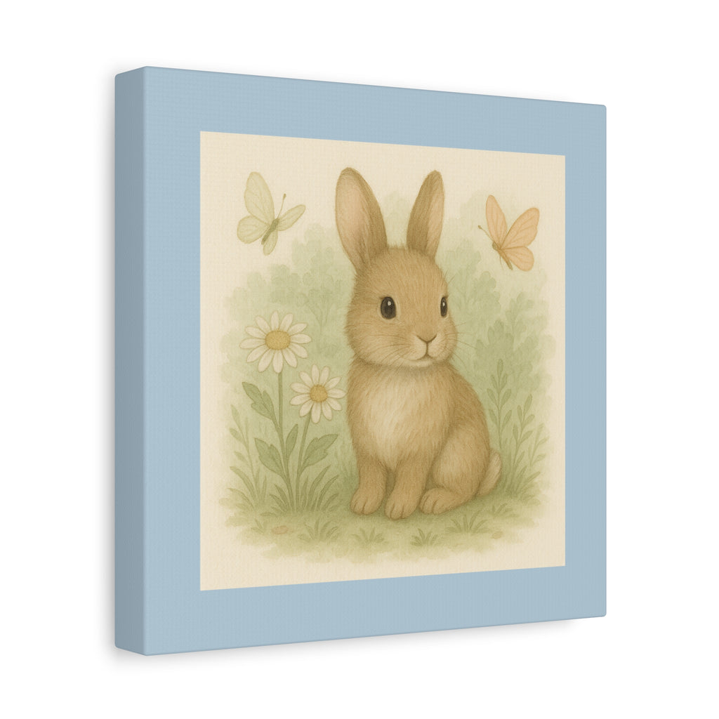 Adorable Bunny Canvas Wall Art, Cute Rabbit Decor, Children's Room Decor, Spring Home Decoration, Easter Gift Idea