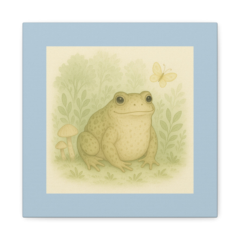 Charming Frog Canvas Art, Nature Decor, Animal Lover Gift, Home Wall Decor, Kids Room Decor, Birthday, Baby Shower