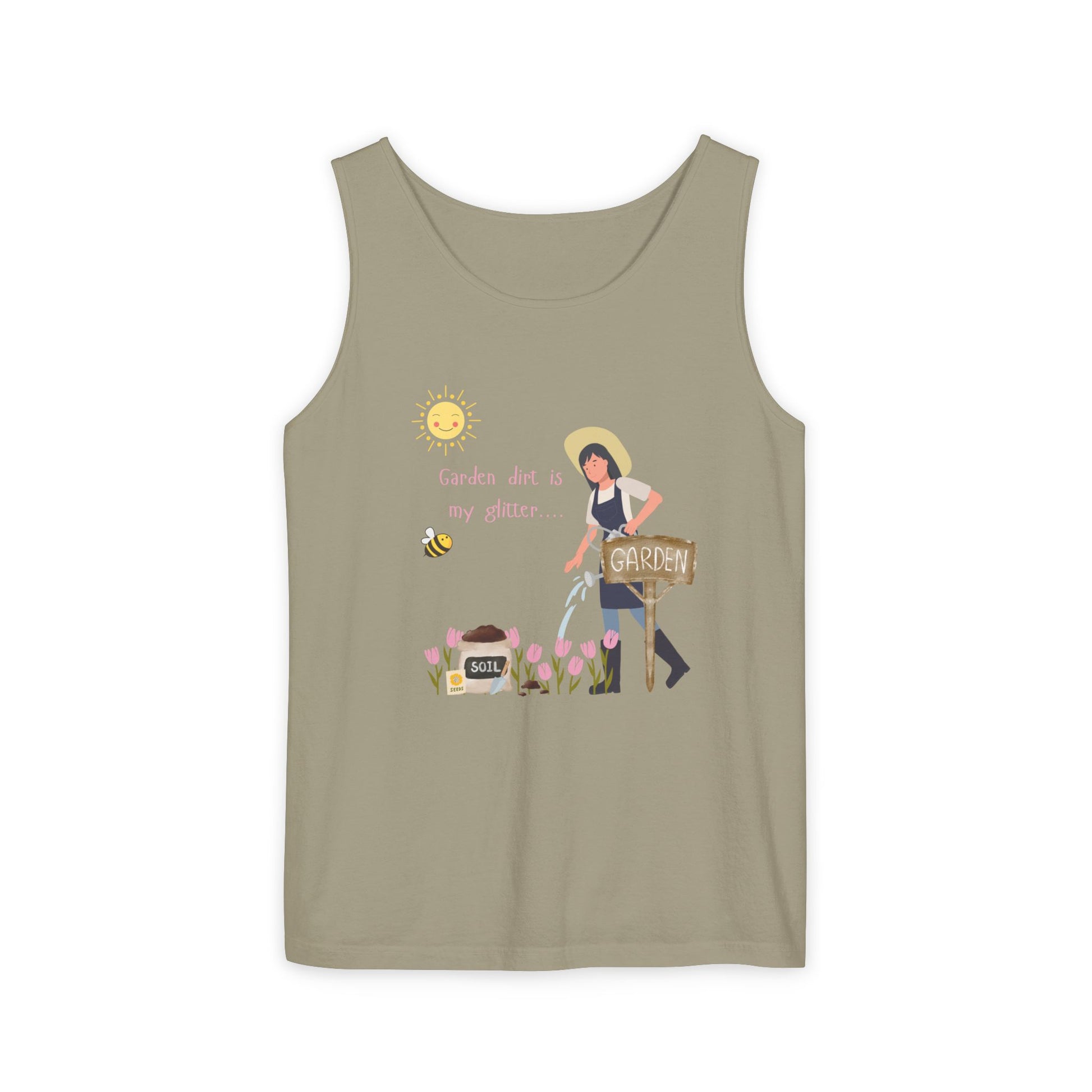 Gardening Vibes Tank Top, Unisex Graphic Tee, Summer Casual Wear, Nature Enthusiast Gift, Garden Party Apparel