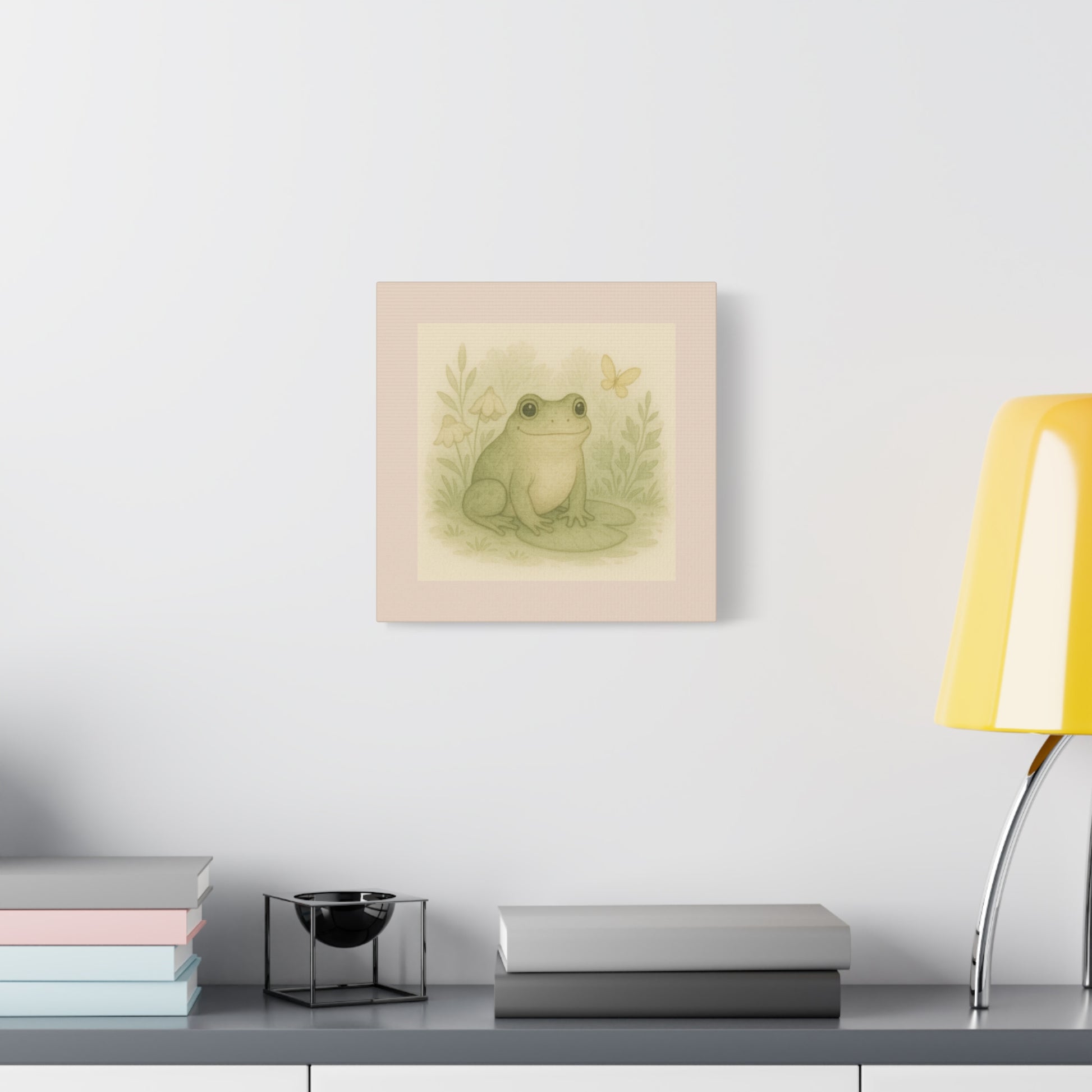 Whimsical Frog Canvas Art | Nature Home Decor, Kids Room Wall Art, Gift for Frog Lovers, Nursery Art, Greenery Wall Decor
