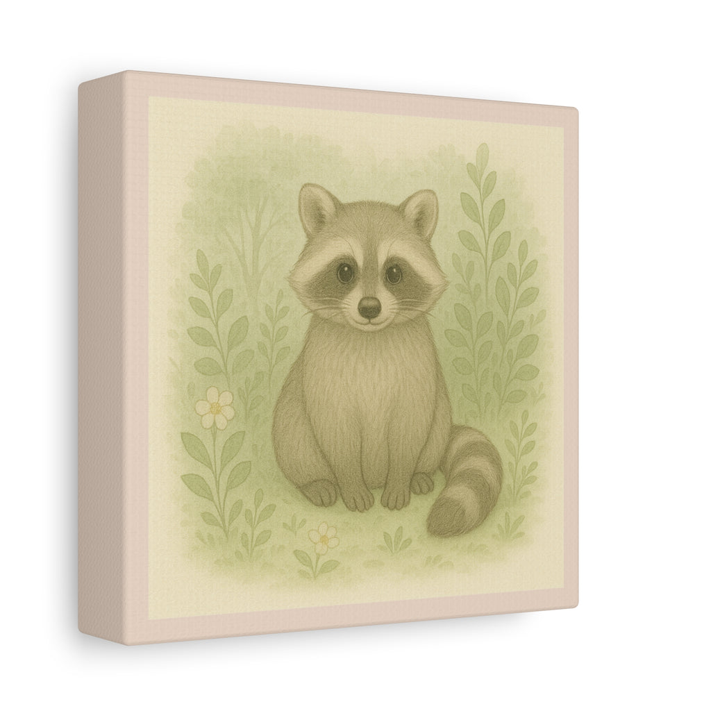 Adorable Raccoon Canvas Print, Wall Art, Animal Lover Gift, Nursery Decor, Nature Inspired Artwork, Home Decoration