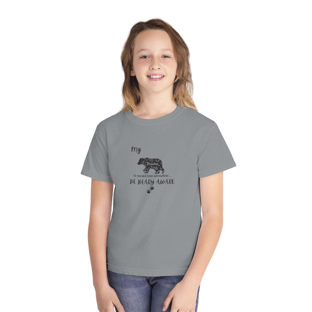 Cute Animal Lover Youth Tee, Be Bear-y Aware Tee, Kids Wildlife Shirt, Nature Enthusiast Gift, Children's Birthday Apparel