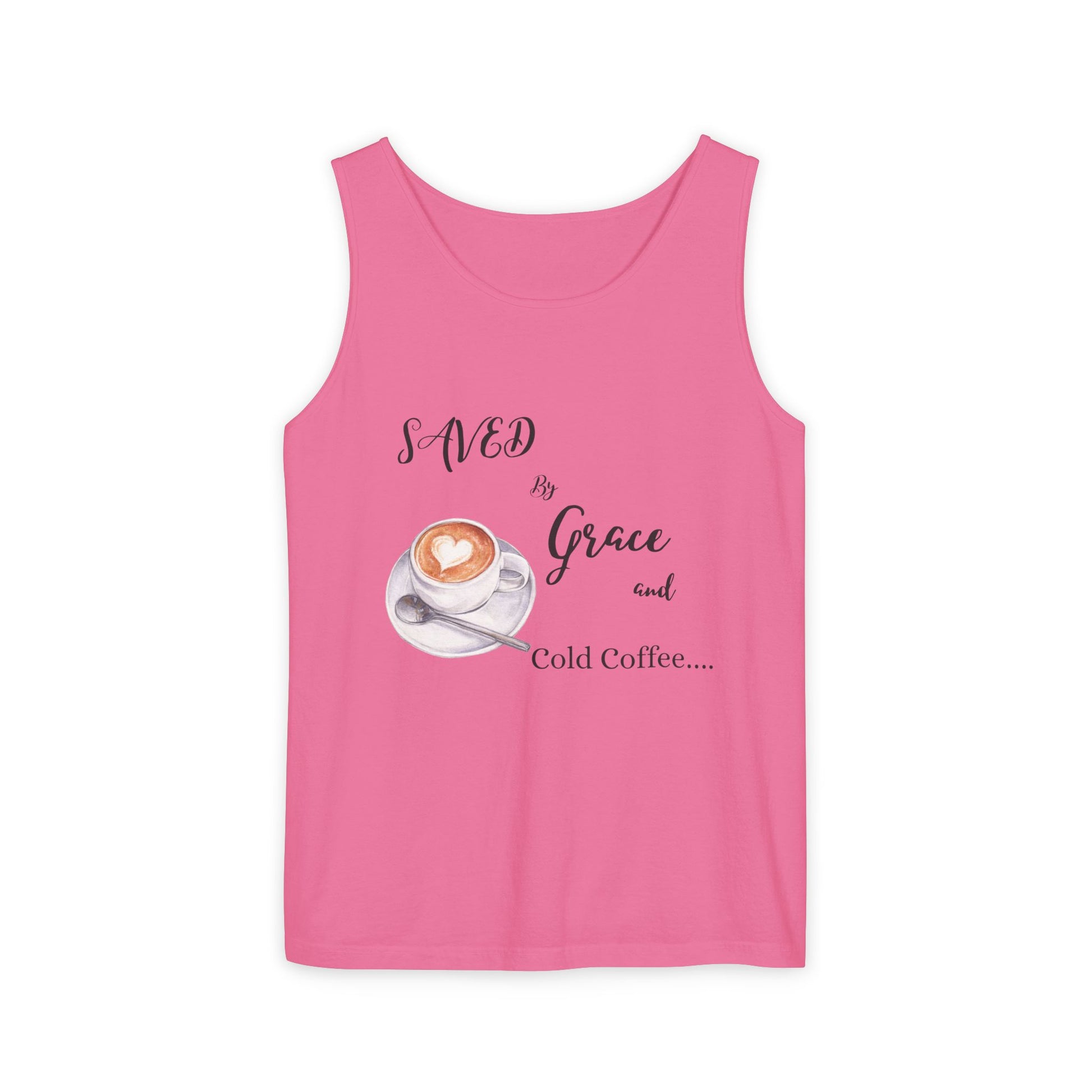 Coffee Lovers Garment-Dyed Tank Top, Perfect for Summer, Gifts for Coffee Enthusiasts, Relaxed Fit, Casual Wear, Inspirational Apparel