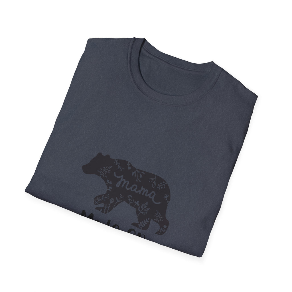 Mama Bear Mode On Unisex Softstyle T-Shirt, Cute Mama Shirt, Casual Family Wear, Bear Design Tee, Everyday Comfort T-Shirt