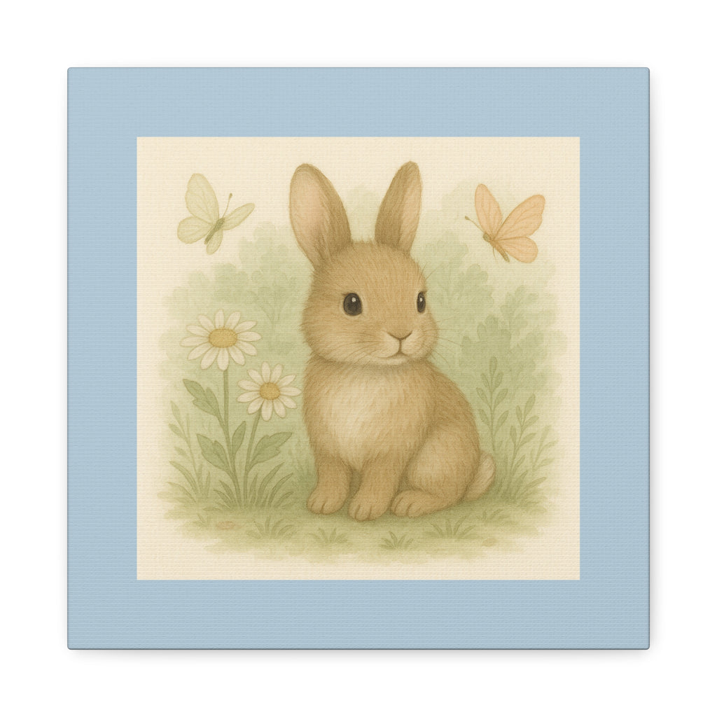 Adorable Bunny Canvas Wall Art, Cute Rabbit Decor, Children's Room Decor, Spring Home Decoration, Easter Gift Idea