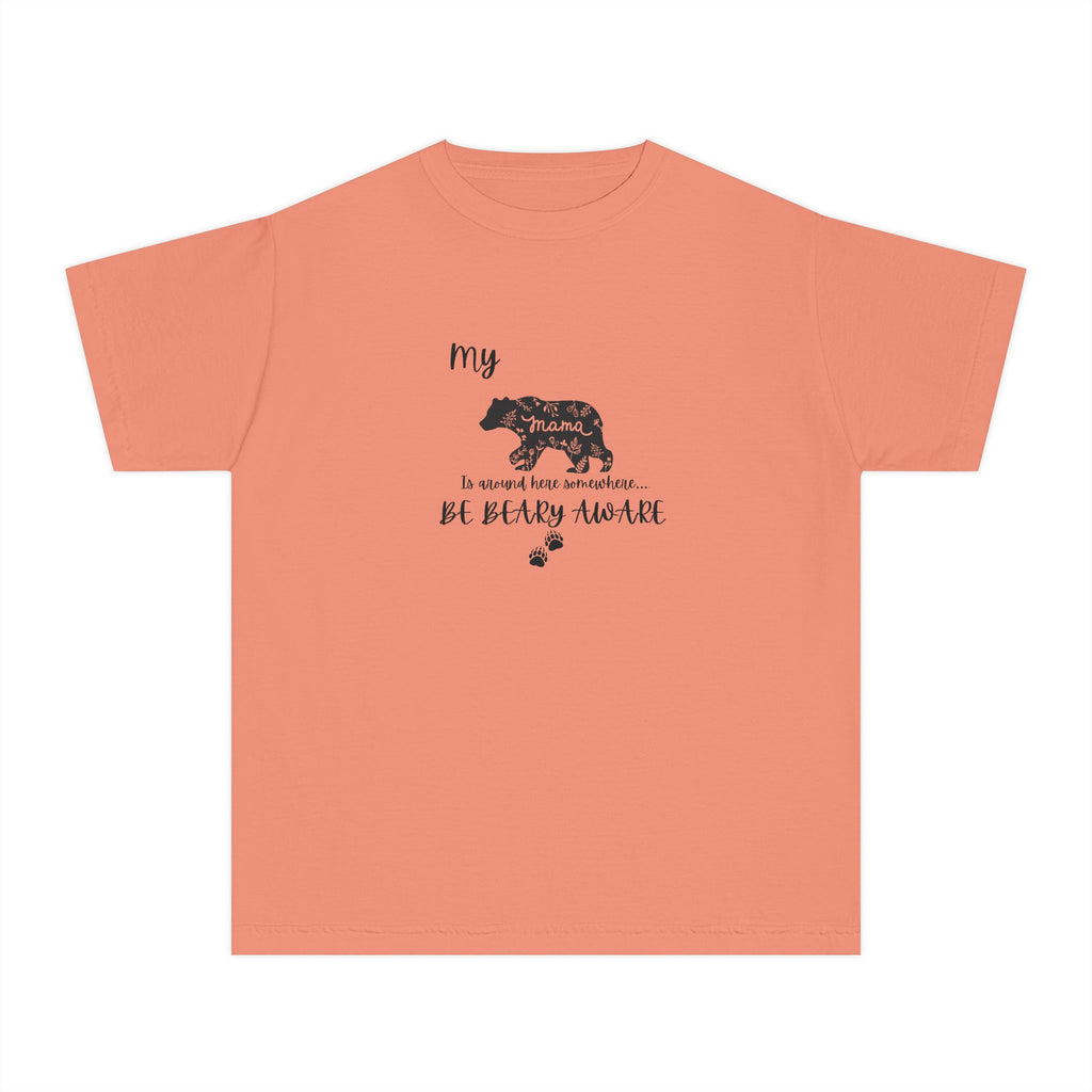 Cute Animal Lover Youth Tee, Be Bear-y Aware Tee, Kids Wildlife Shirt, Nature Enthusiast Gift, Children's Birthday Apparel