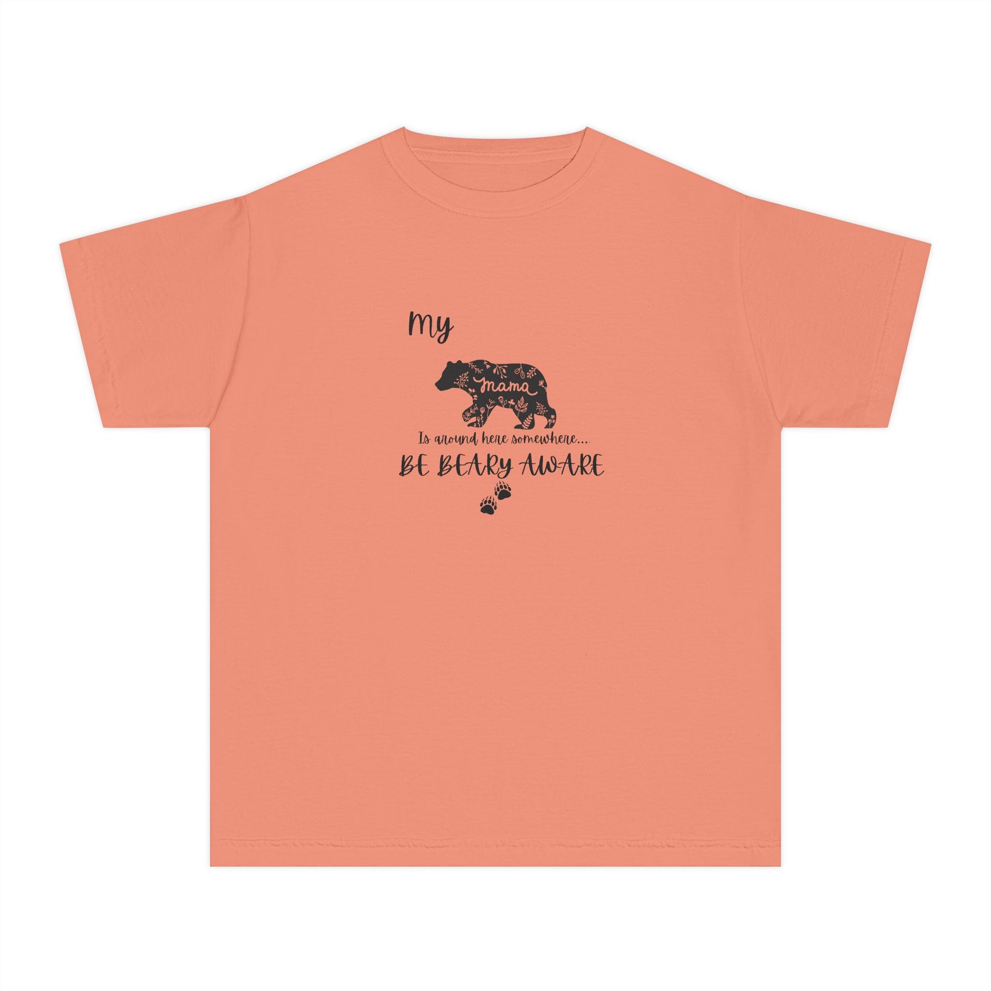 Cute Animal Lover Youth Tee, Be Bear-y Aware Tee, Kids Wildlife Shirt, Nature Enthusiast Gift, Children's Birthday Apparel