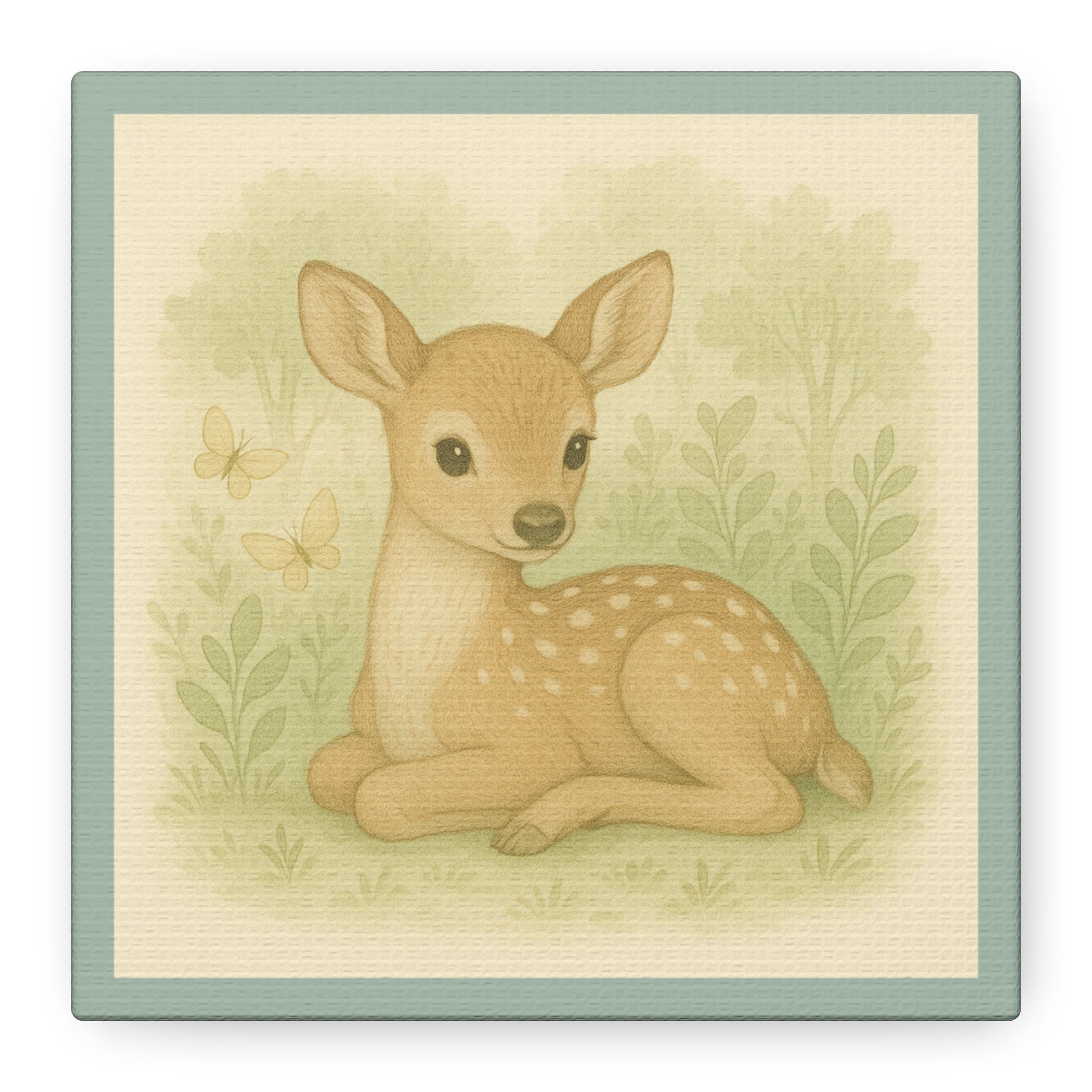 Adorable Fawn Canvas Art | Nursery Wall Decor, Kids Room Decoration, Animal Lover Gift, Baby Shower Gift, Woodland Theme