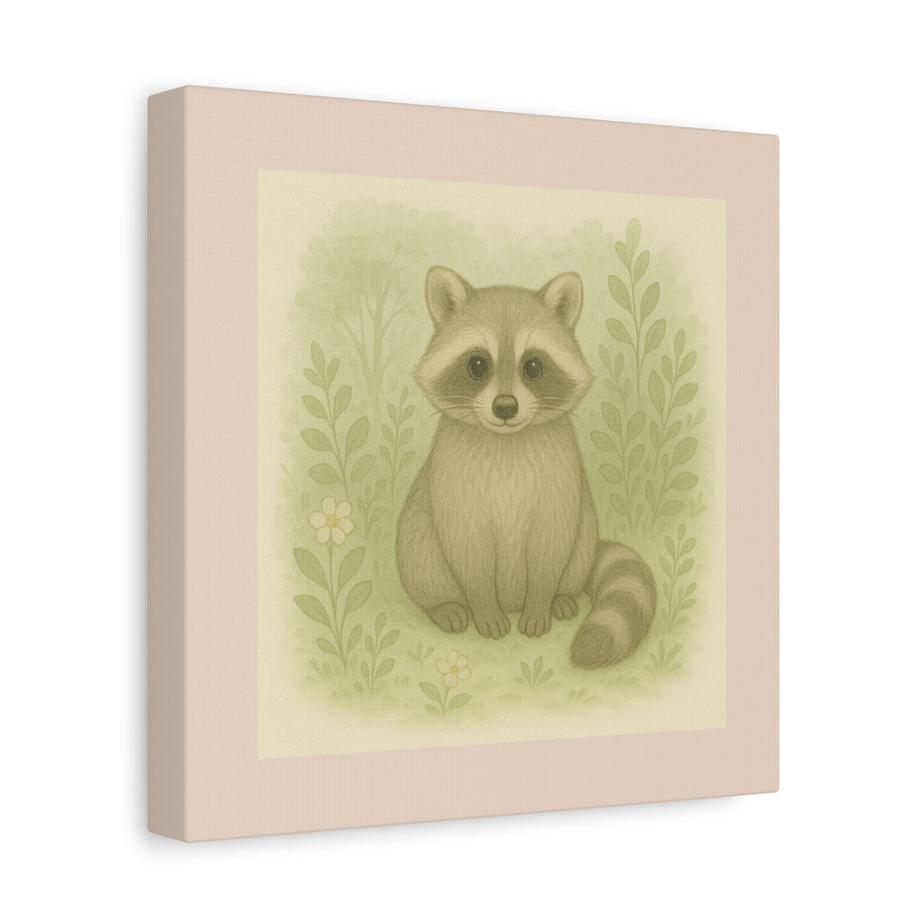 Adorable Raccoon Canvas Print, Wall Art, Animal Lover Gift, Nursery Decor, Nature Inspired Artwork, Home Decoration