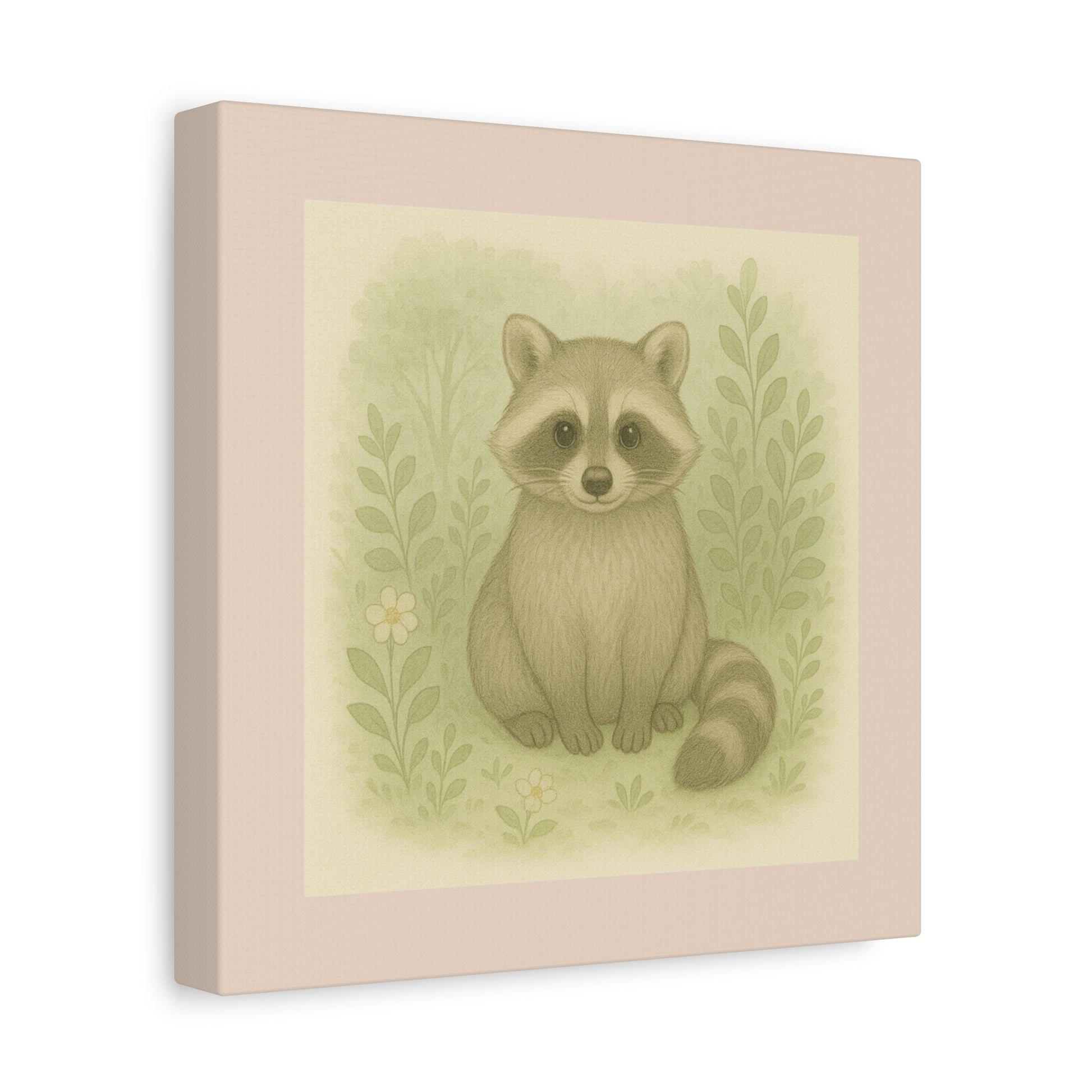 Adorable Raccoon Canvas Print, Wall Art, Animal Lover Gift, Nursery Decor, Nature Inspired Artwork, Home Decoration