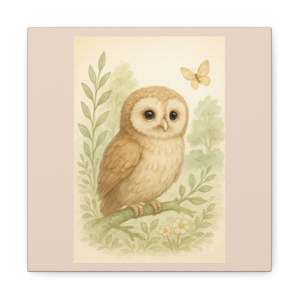 Charming Owl Canvas Art for Nature Lovers, Pink Collection,Nursery Decor, Wildlife Home Decor, Gift for Animal Enthusiasts, Wall Decor