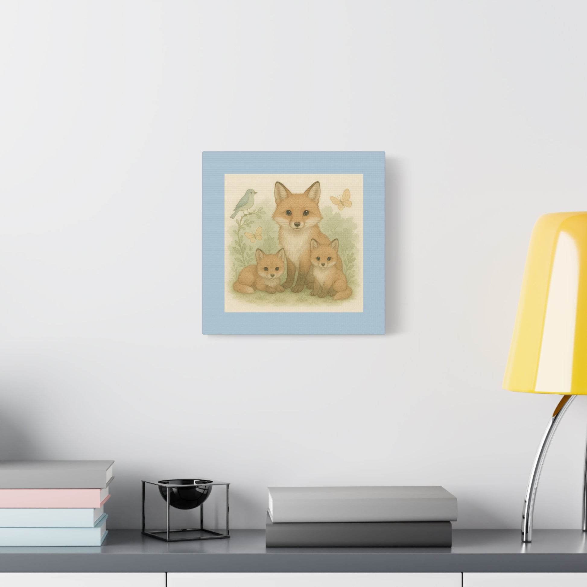 Fox Family Art Canvas, Nursery Decor, Woodland Wall Art, Kids Room Decor, Baby Shower Gift