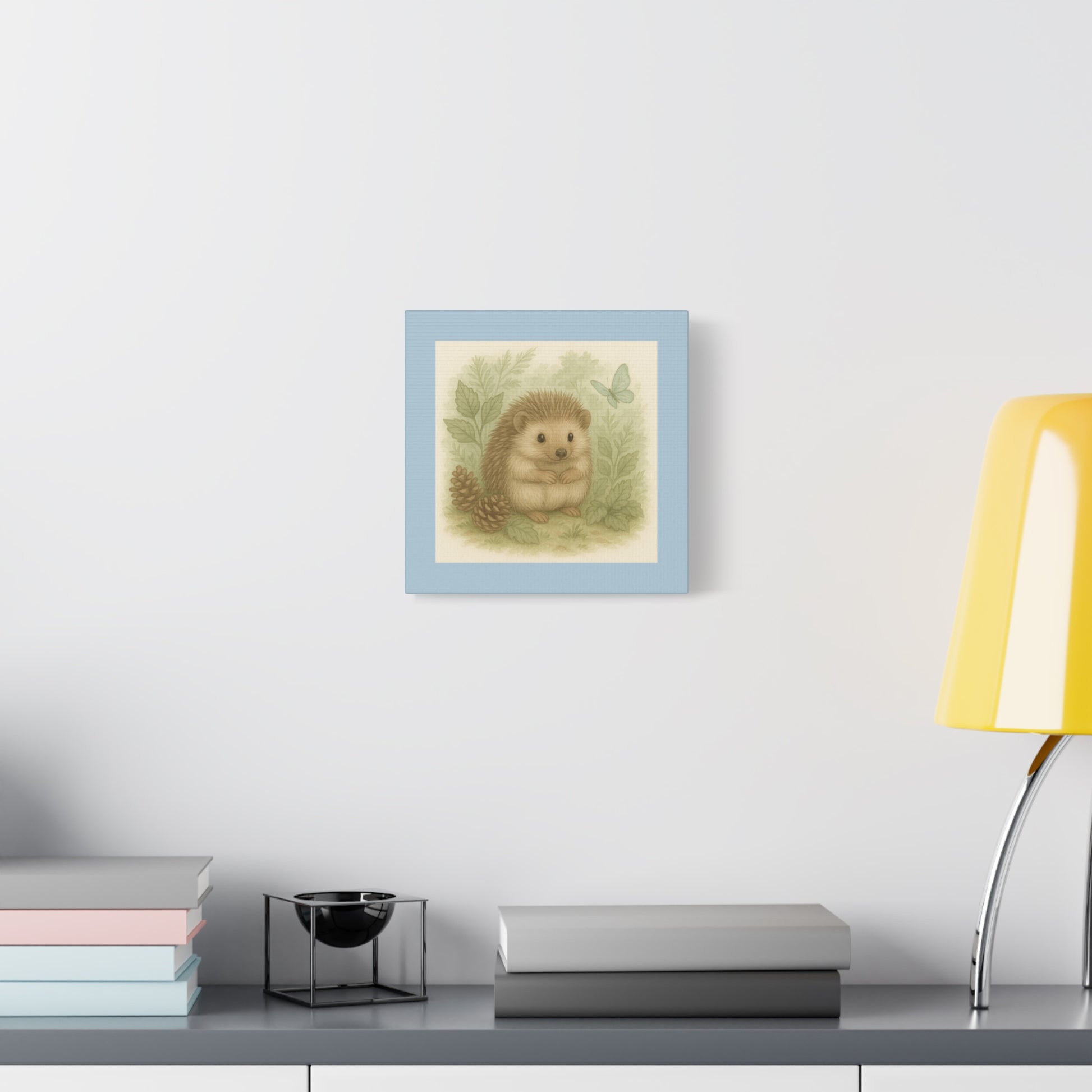 Charming Hedgehog Wall Art Canvas, Cute Animal Decor, Woodland Nursery Art, Gift for Child's Room, Nature Lover Decor