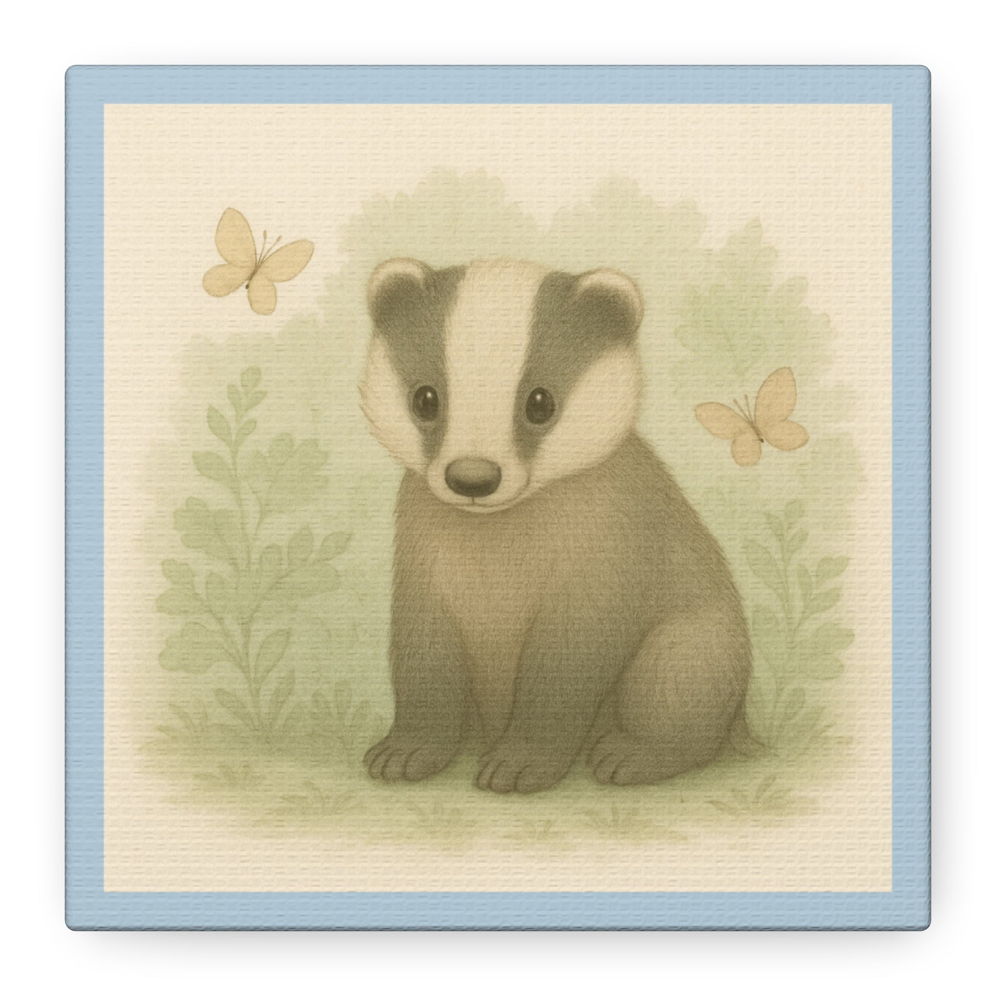 Adorable Badger Canvas Wall Art, Nursery Decor, Animal Lover Gift, Children's Room Decor, Unique Wall Hanging