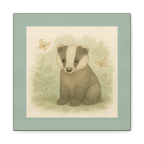 Adorable Badger Canvas Print, Nursery Wall Art, Kids Room Decor, Animal Lover Gift, Cute Home Accent
