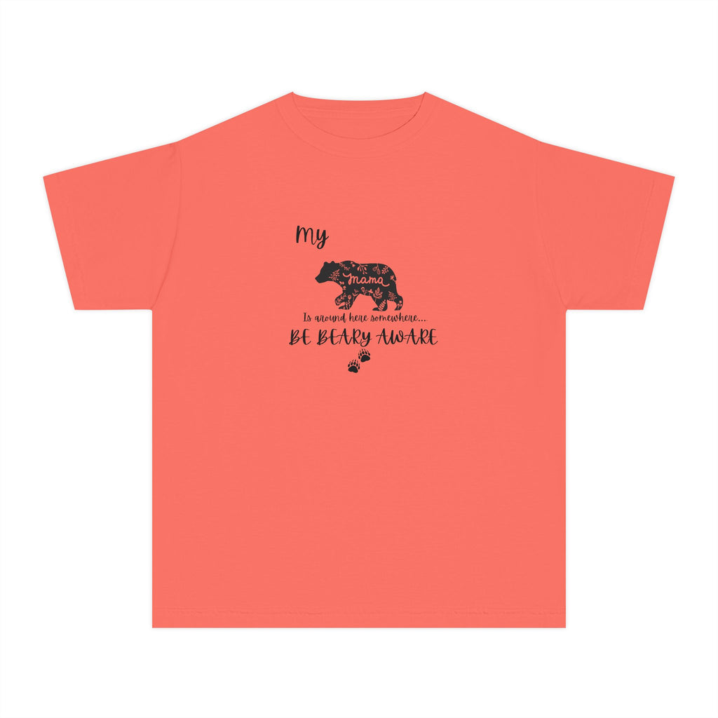 Cute Animal Lover Youth Tee, Be Bear-y Aware Tee, Kids Wildlife Shirt, Nature Enthusiast Gift, Children's Birthday Apparel
