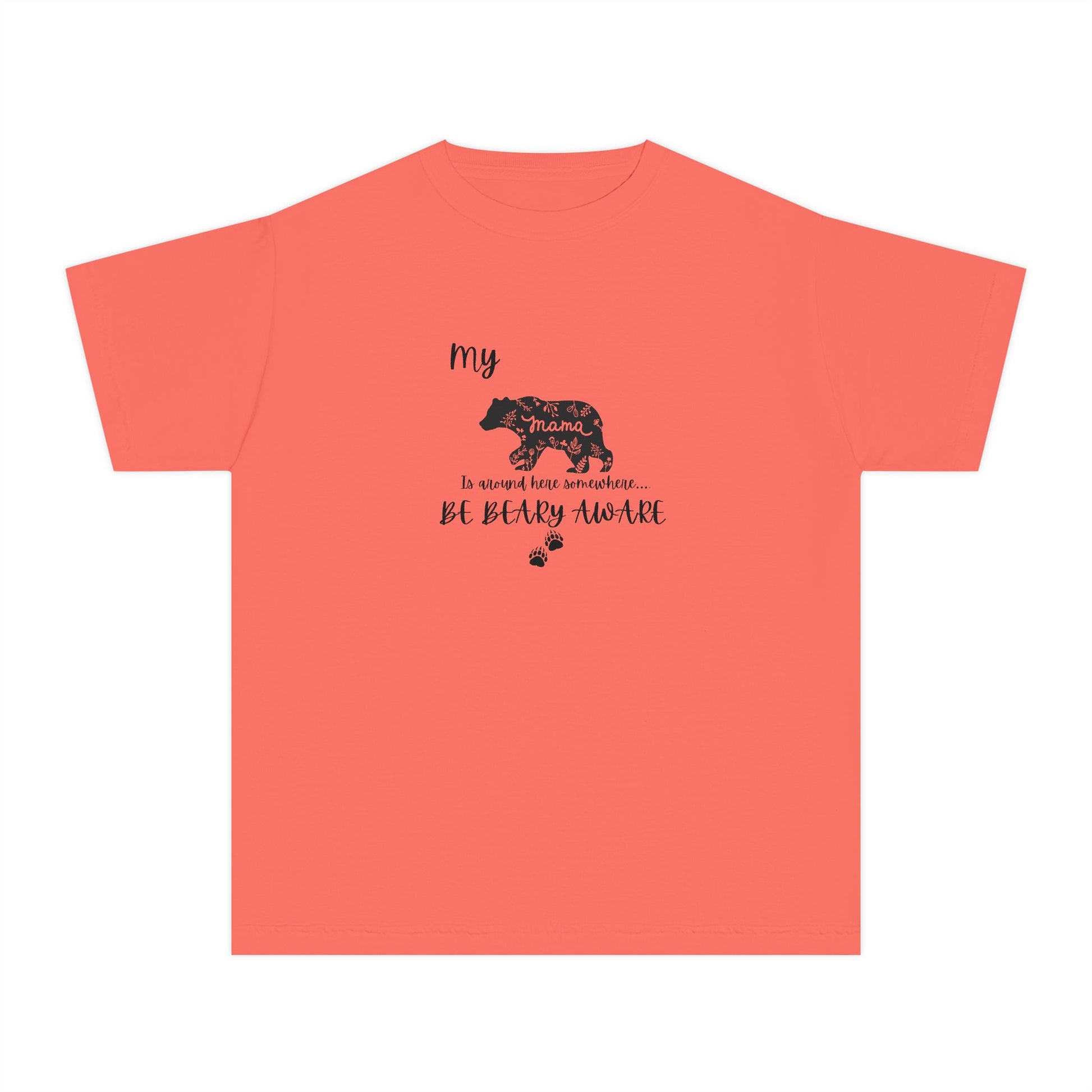 Cute Animal Lover Youth Tee, Be Bear-y Aware Tee, Kids Wildlife Shirt, Nature Enthusiast Gift, Children's Birthday Apparel